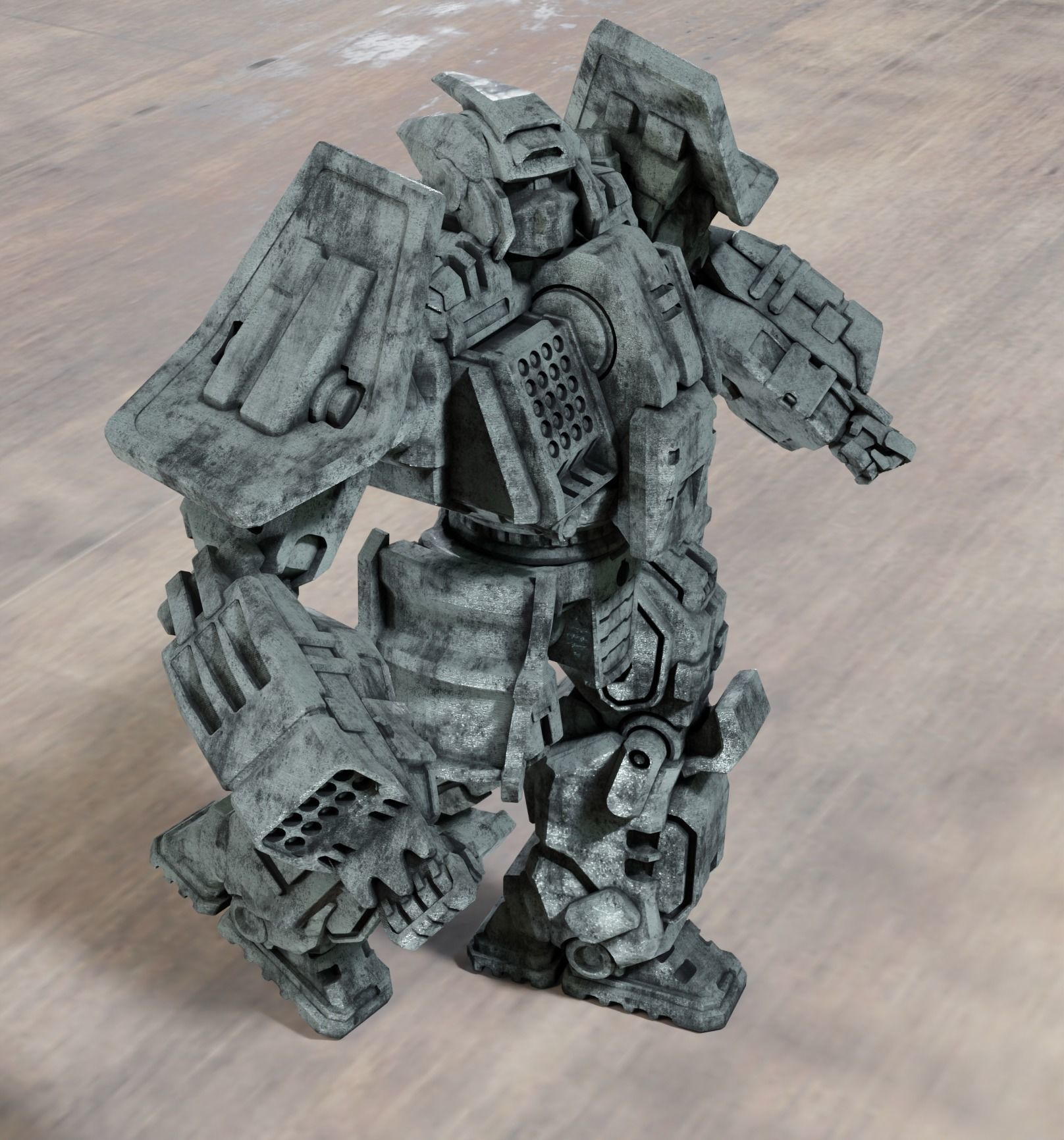 Freddy Axehand Combat Mecha  3D print model_1