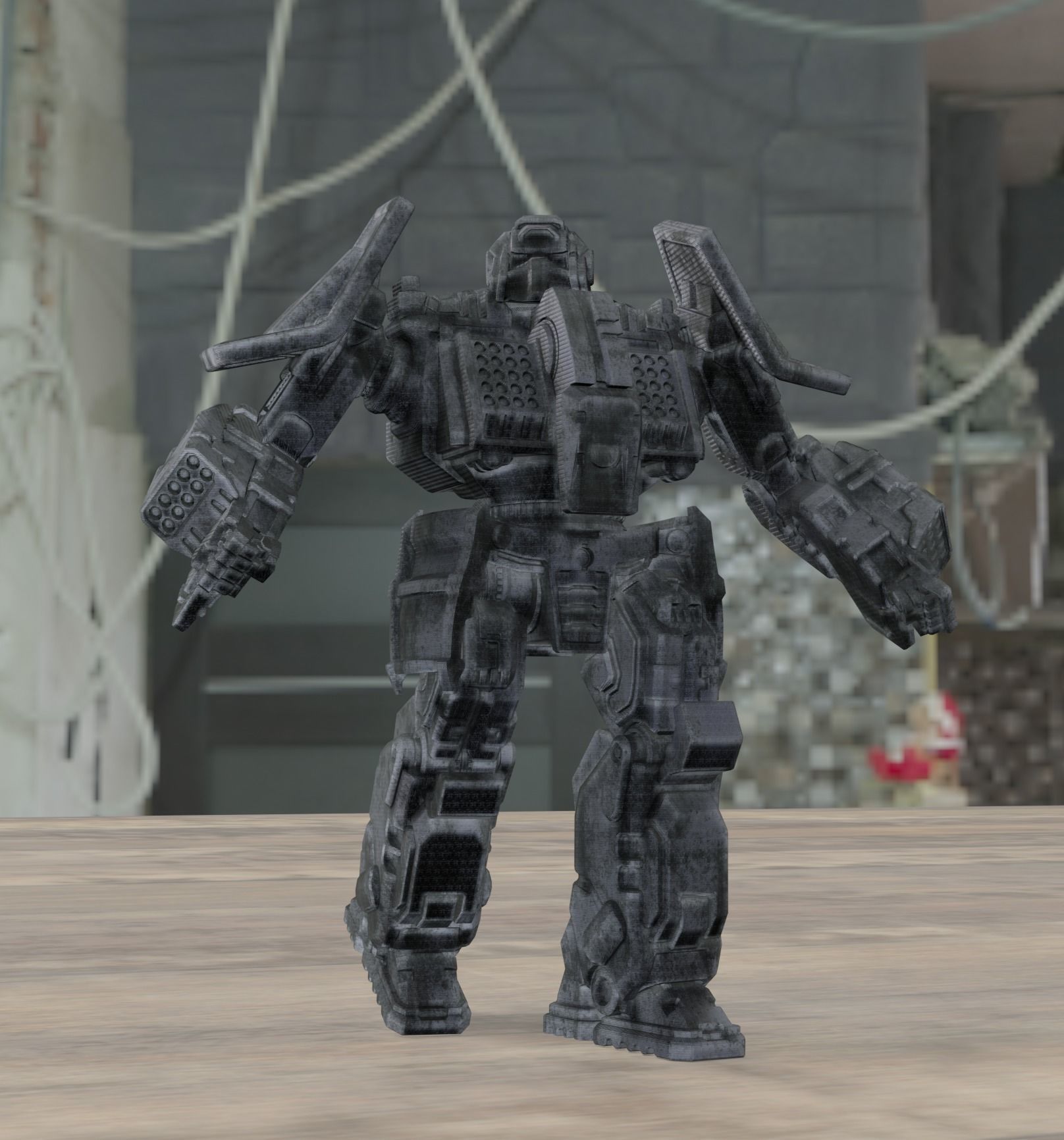 Freddy Axehand Combat Mecha  3D print model_3