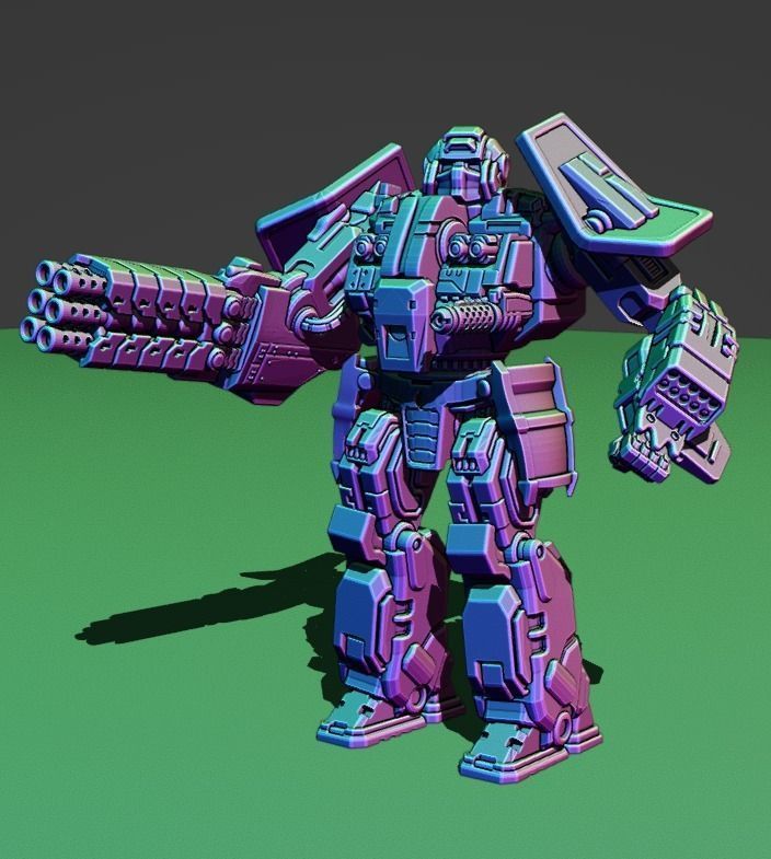 Freddy Axehand Combat Mecha  3D print model_5