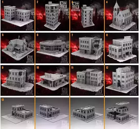 Zombie Apocalypse 3D Model Collection