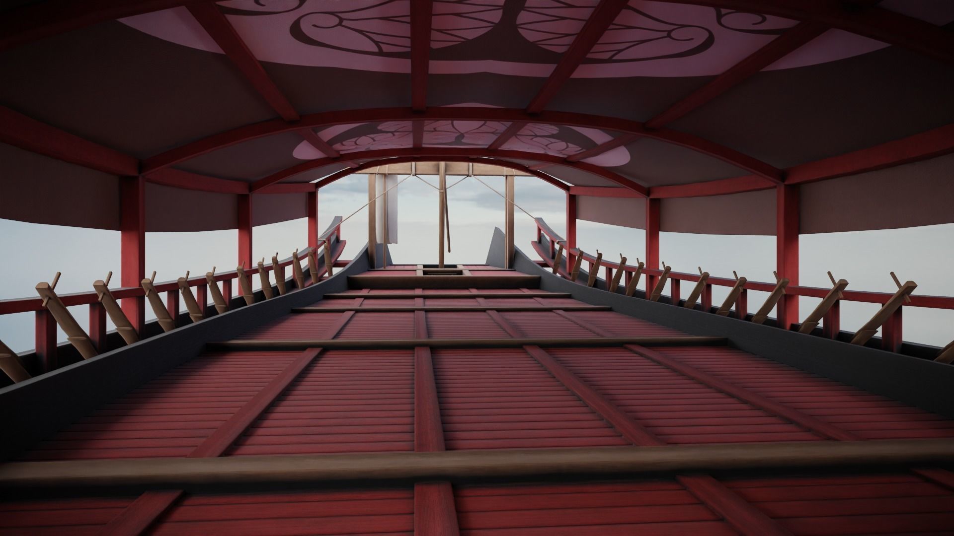 Gozabune - Japanese ship Low-poly 3D model_18