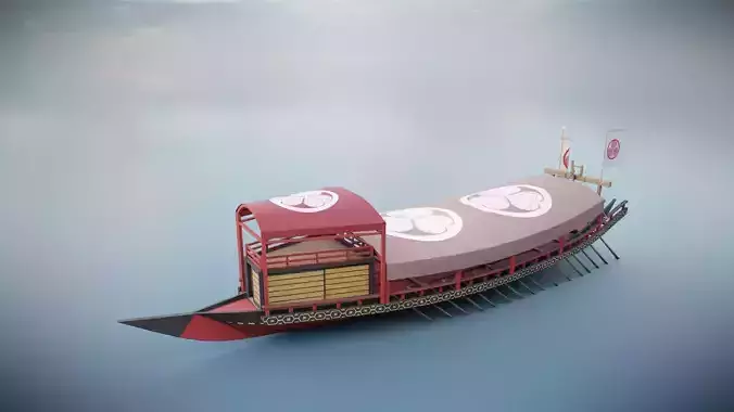 Gozabune - Japanese ship Low-poly 3D model
