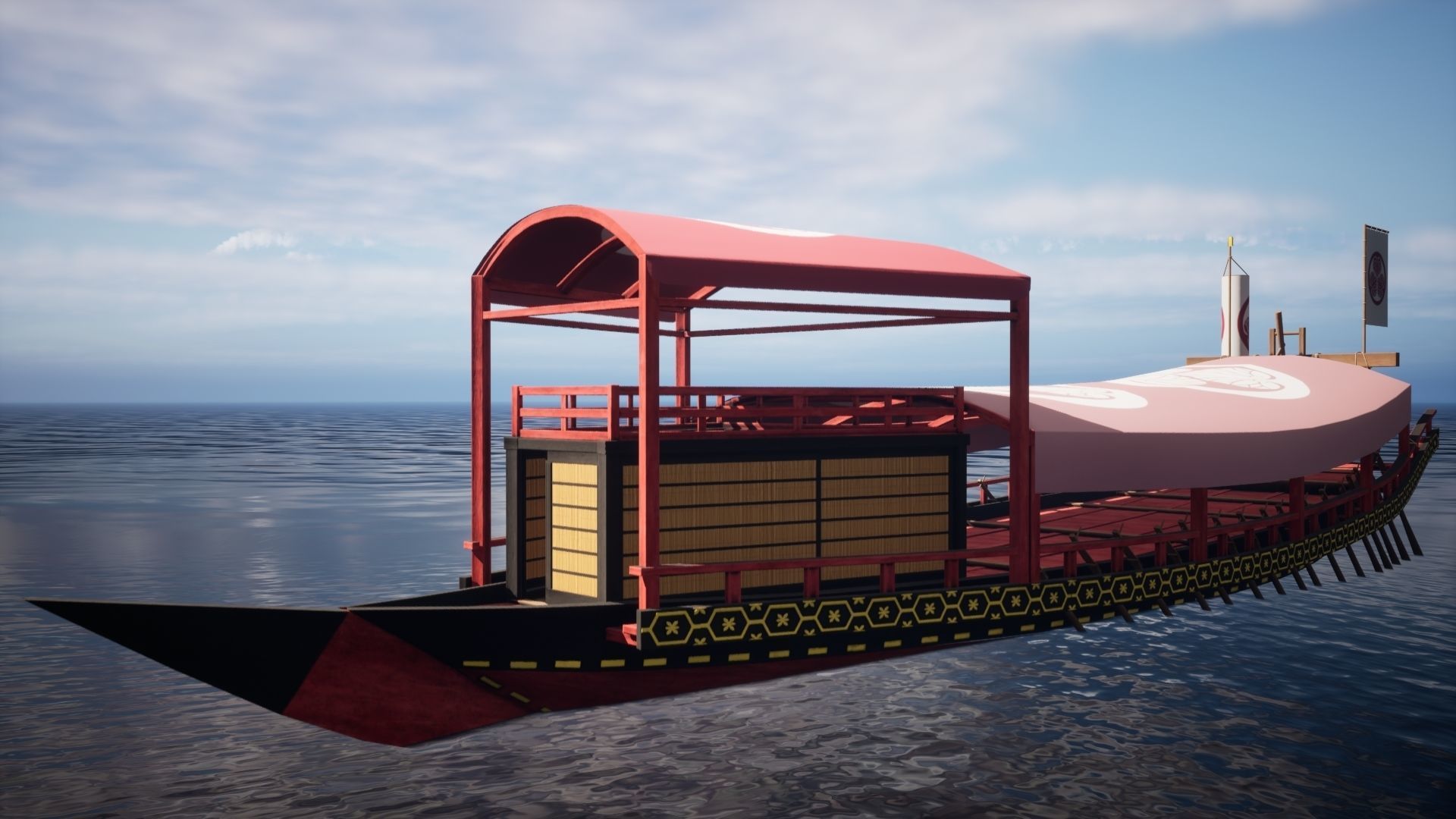 Gozabune - Japanese ship Low-poly 3D model_28