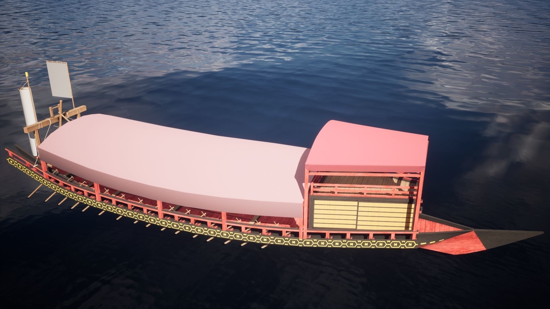 Gozabune - Japanese ship Low-poly 3D model_20