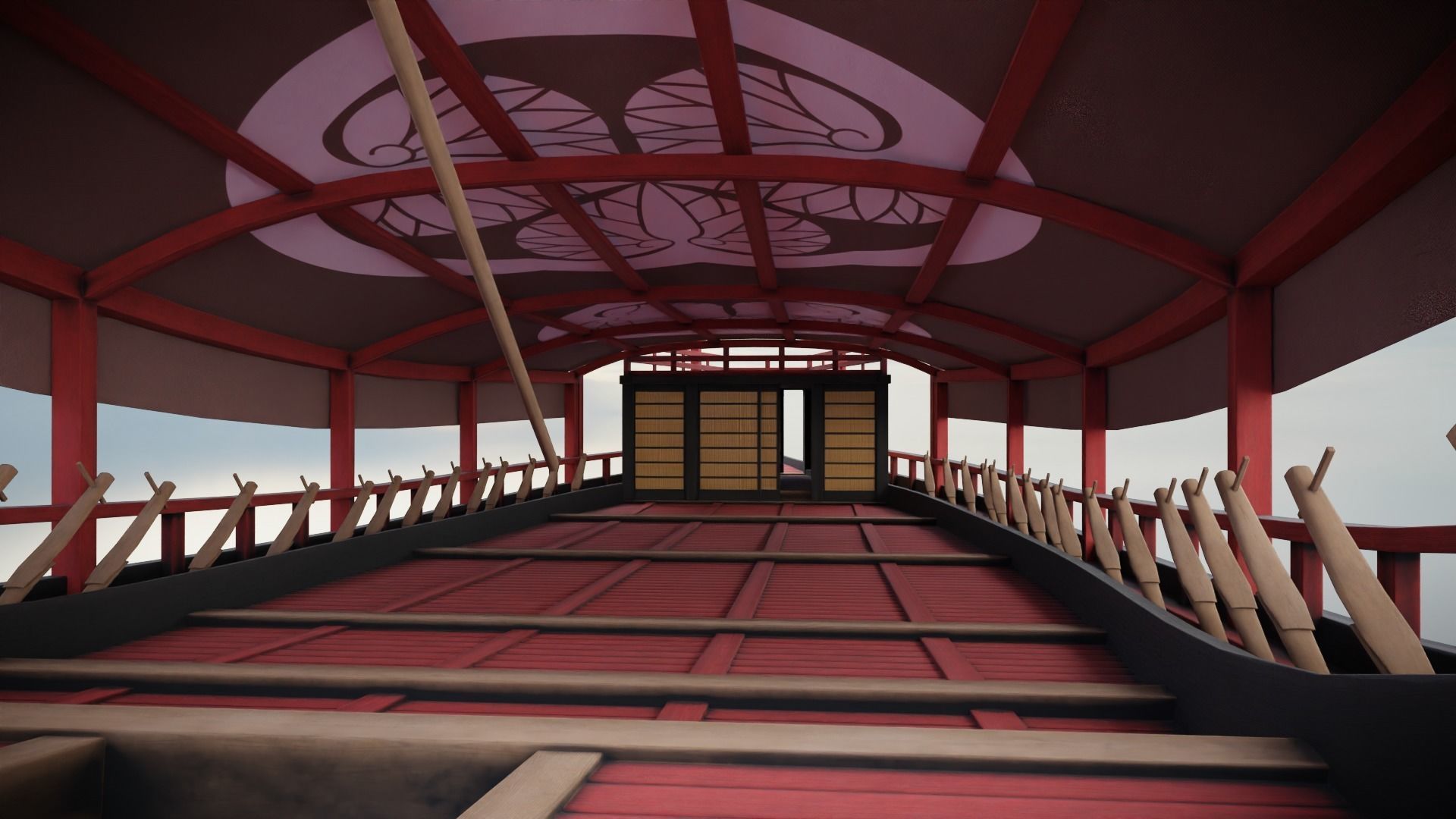 Gozabune - Japanese ship Low-poly 3D model_16