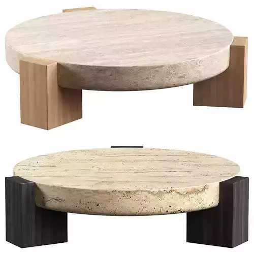 GERMAIN TRAVERTINE COFFEE TABLE