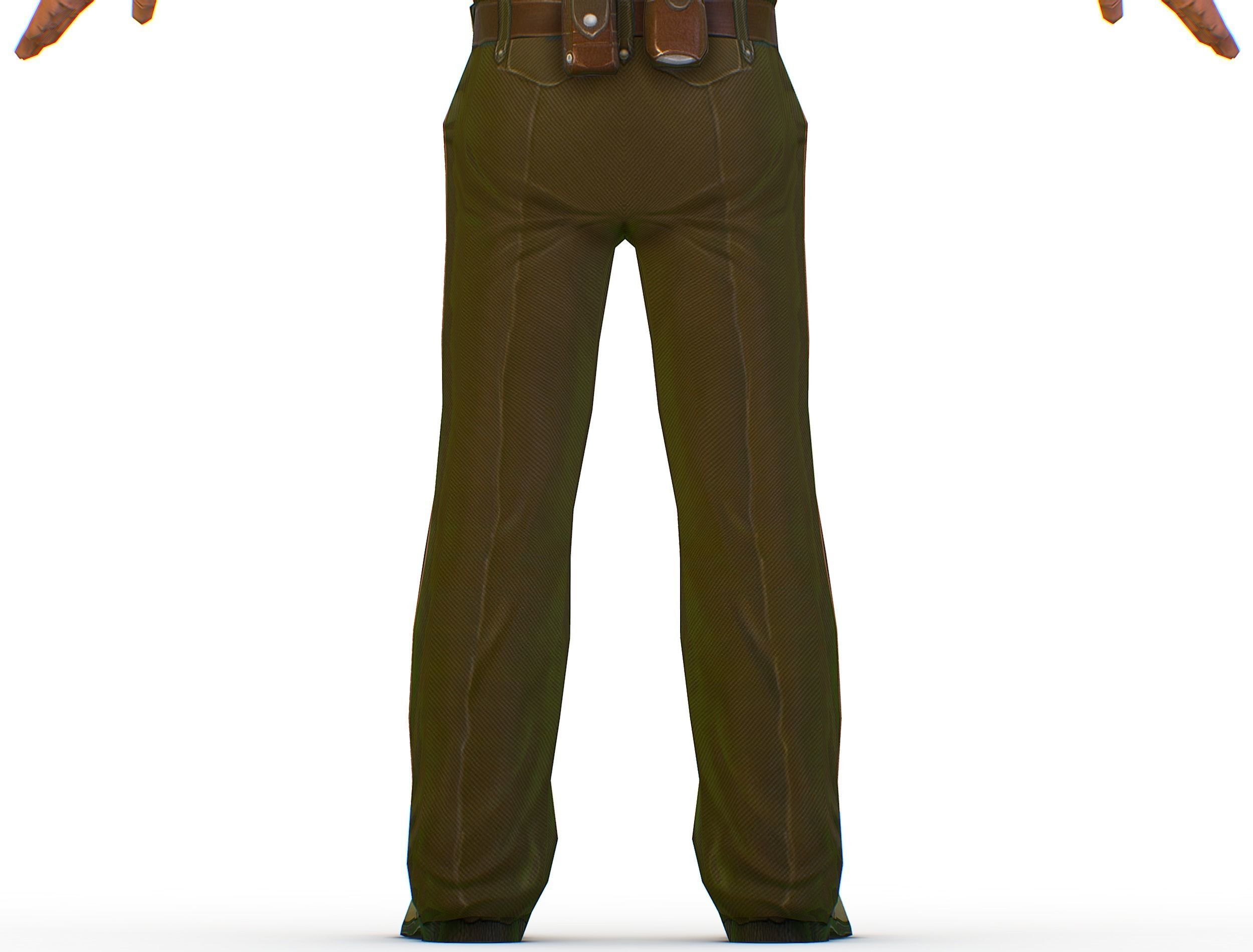 Man Boss Worker Worker Driver Driver Soldier Soldier Low-poly 3D model_31