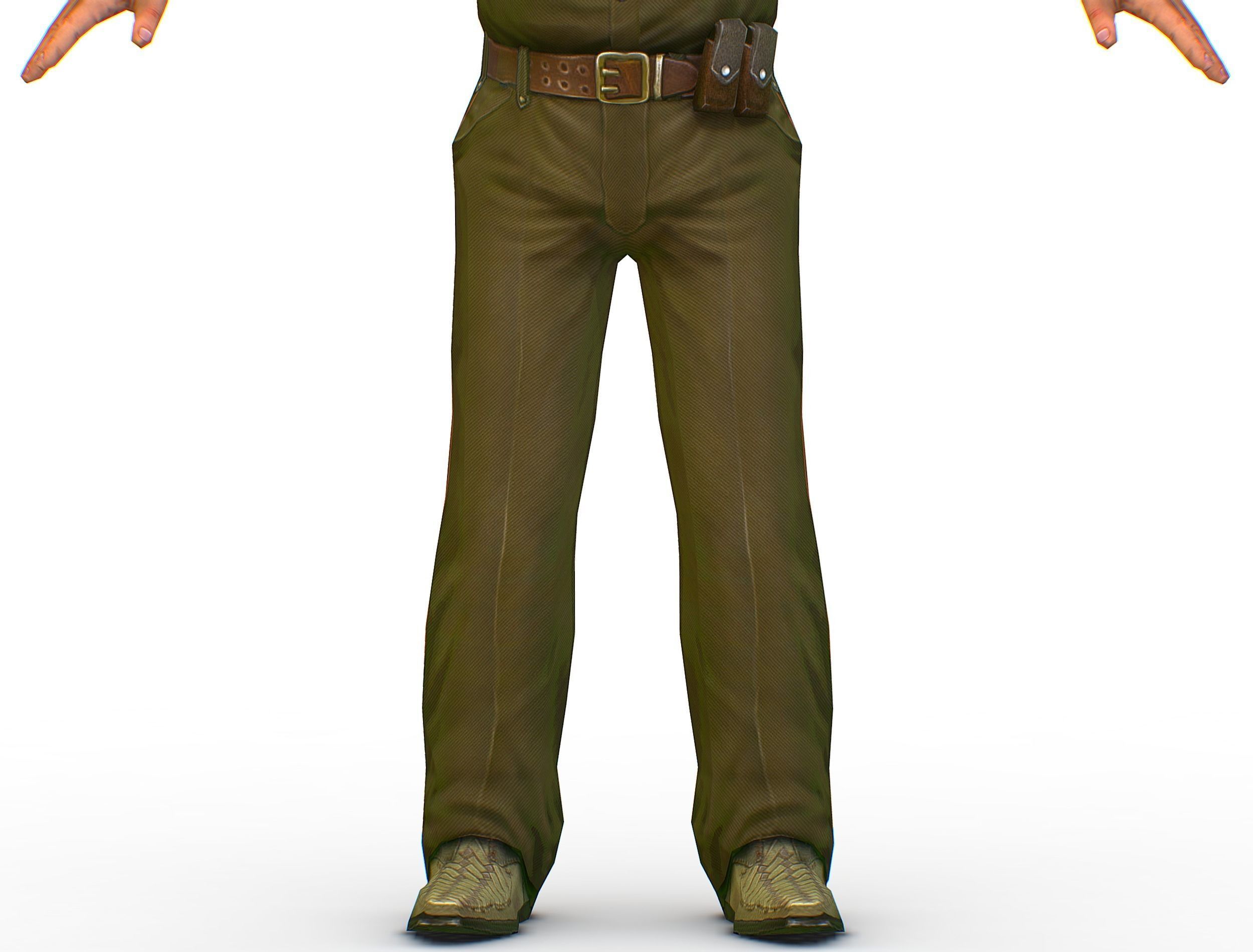 Man Boss Worker Worker Driver Driver Soldier Soldier Low-poly 3D model_29