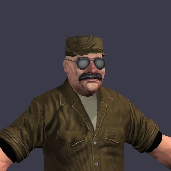 Man Boss Worker Worker Driver Driver Soldier Soldier Low-poly 3D model_56