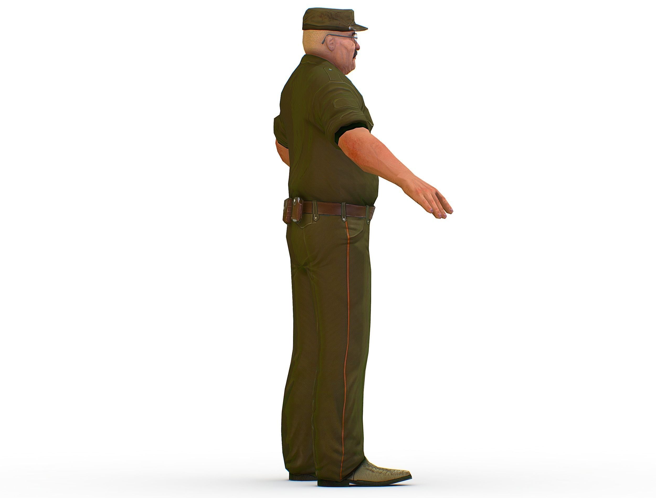 Man Boss Worker Worker Driver Driver Soldier Soldier Low-poly 3D model_8