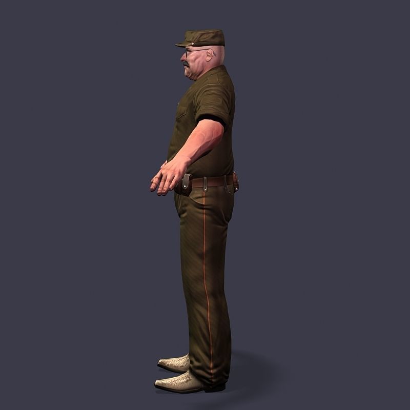 Man Boss Worker Worker Driver Driver Soldier Soldier Low-poly 3D model_52