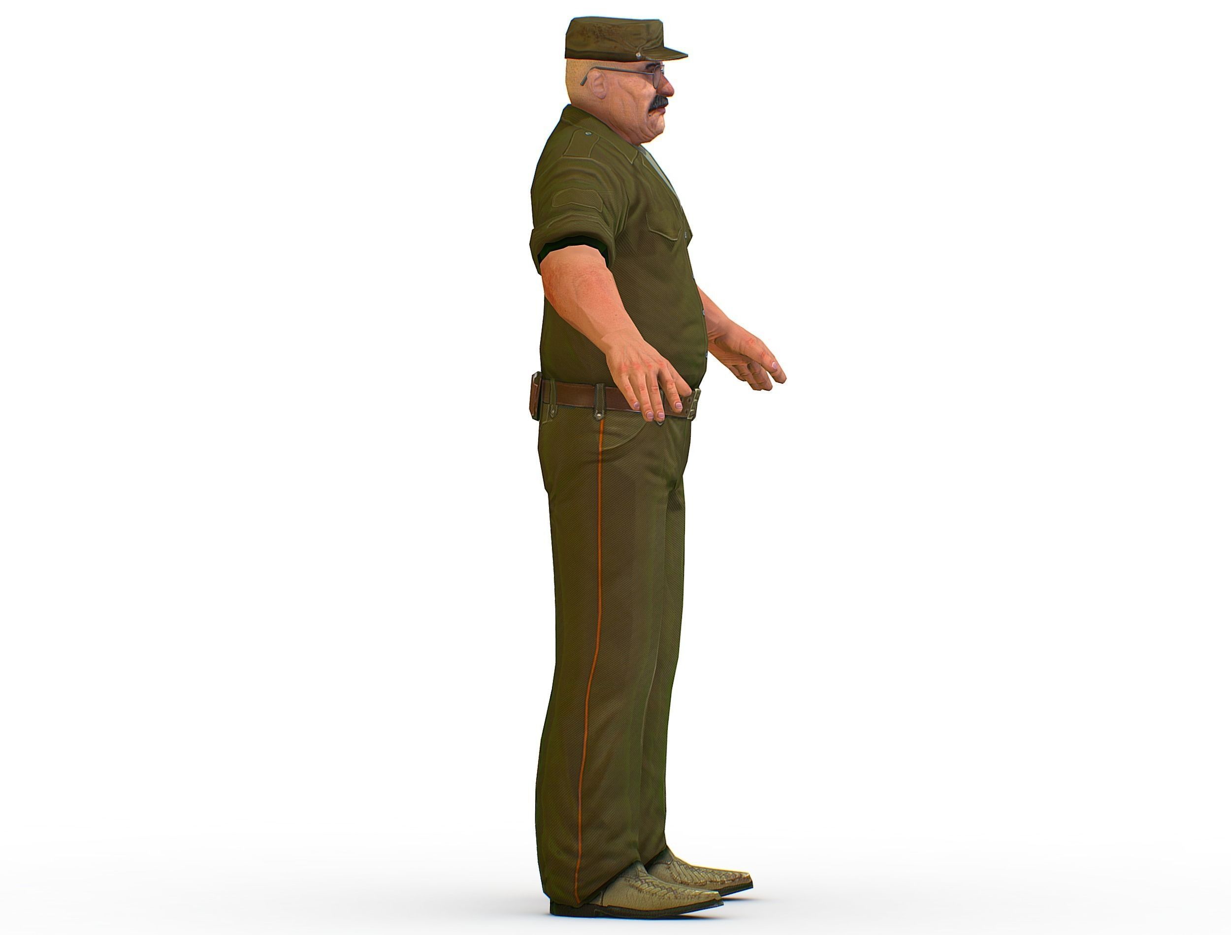 Man Boss Worker Worker Driver Driver Soldier Soldier Low-poly 3D model_6