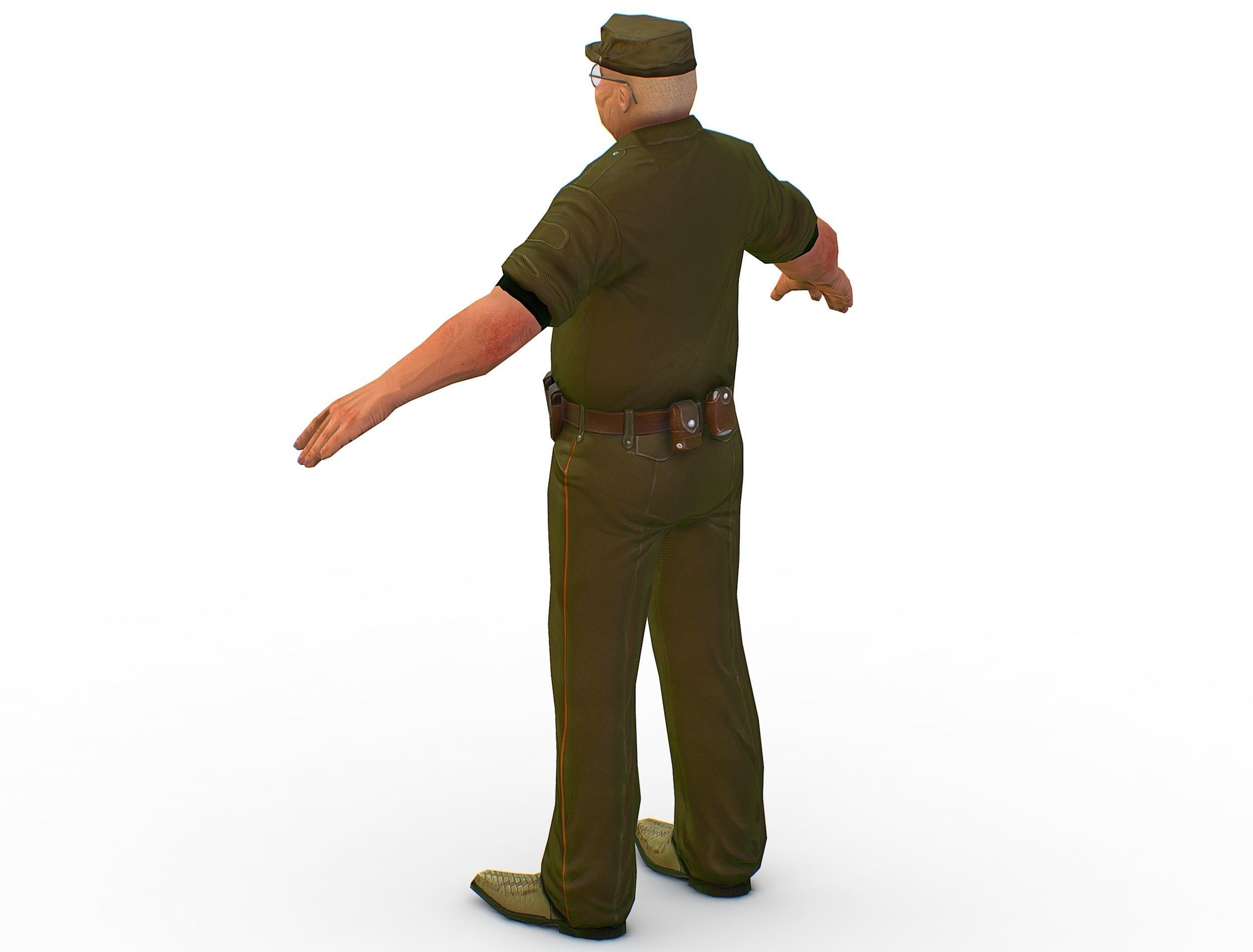 Man Boss Worker Worker Driver Driver Soldier Soldier Low-poly 3D model_41