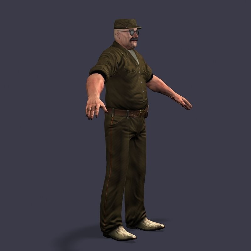Man Boss Worker Worker Driver Driver Soldier Soldier Low-poly 3D model_55