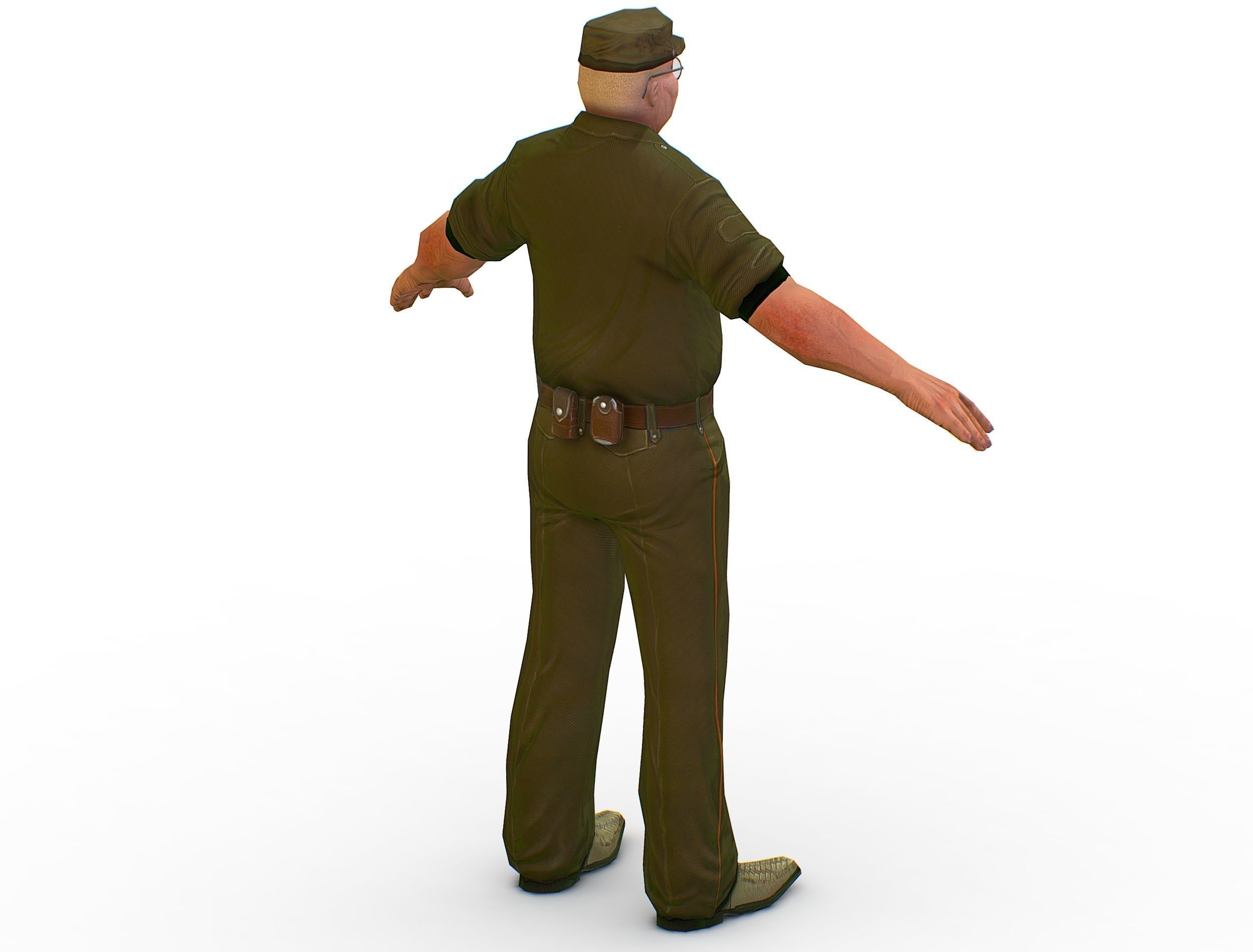 Man Boss Worker Worker Driver Driver Soldier Soldier Low-poly 3D model_39