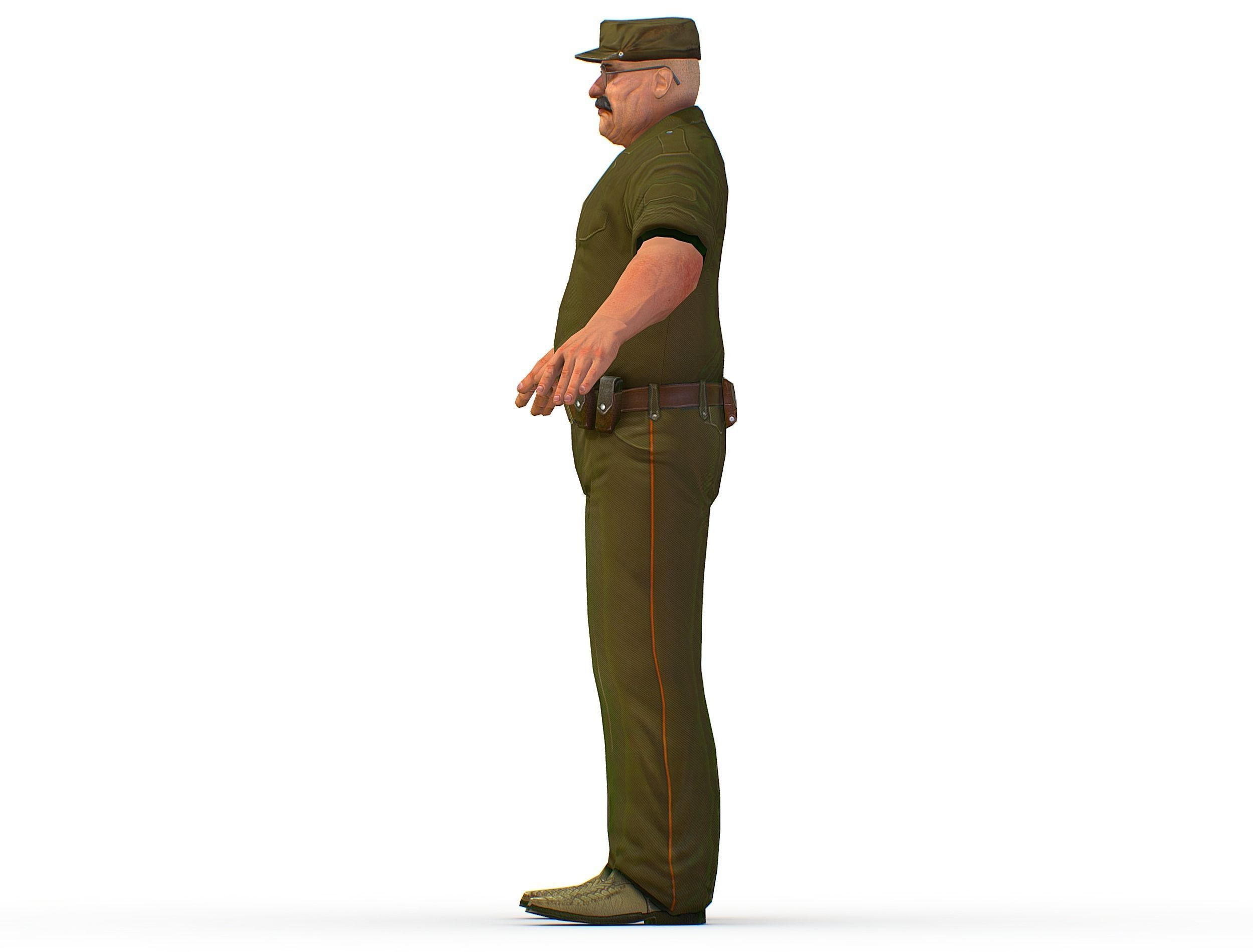 Man Boss Worker Worker Driver Driver Soldier Soldier Low-poly 3D model_20