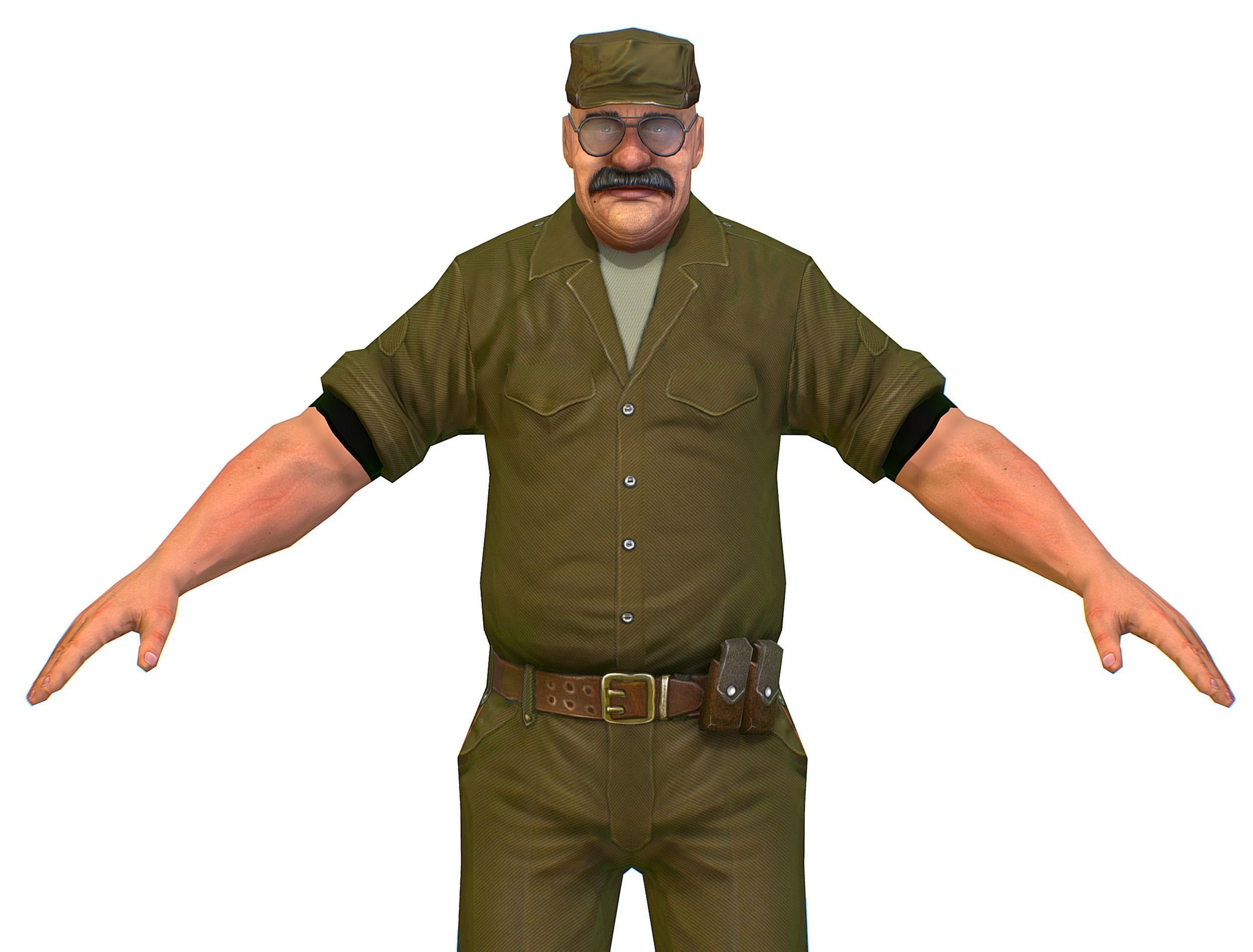 Man Boss Worker Worker Driver Driver Soldier Soldier Low-poly 3D model_28