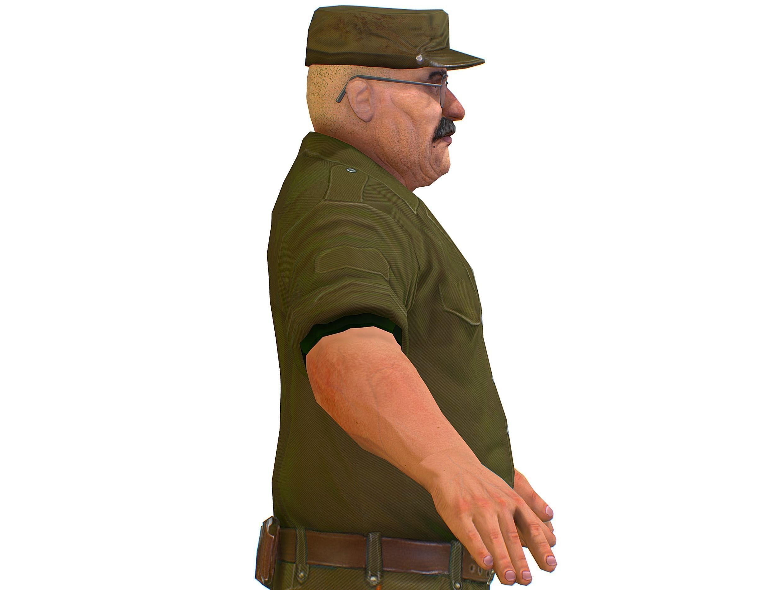 Man Boss Worker Worker Driver Driver Soldier Soldier Low-poly 3D model_32