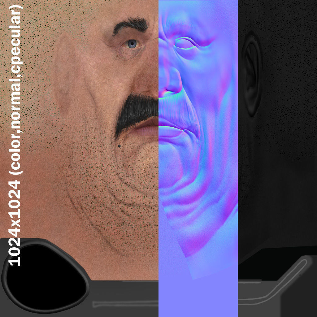 Man Boss Worker Worker Driver Driver Soldier Soldier Low-poly 3D model_50