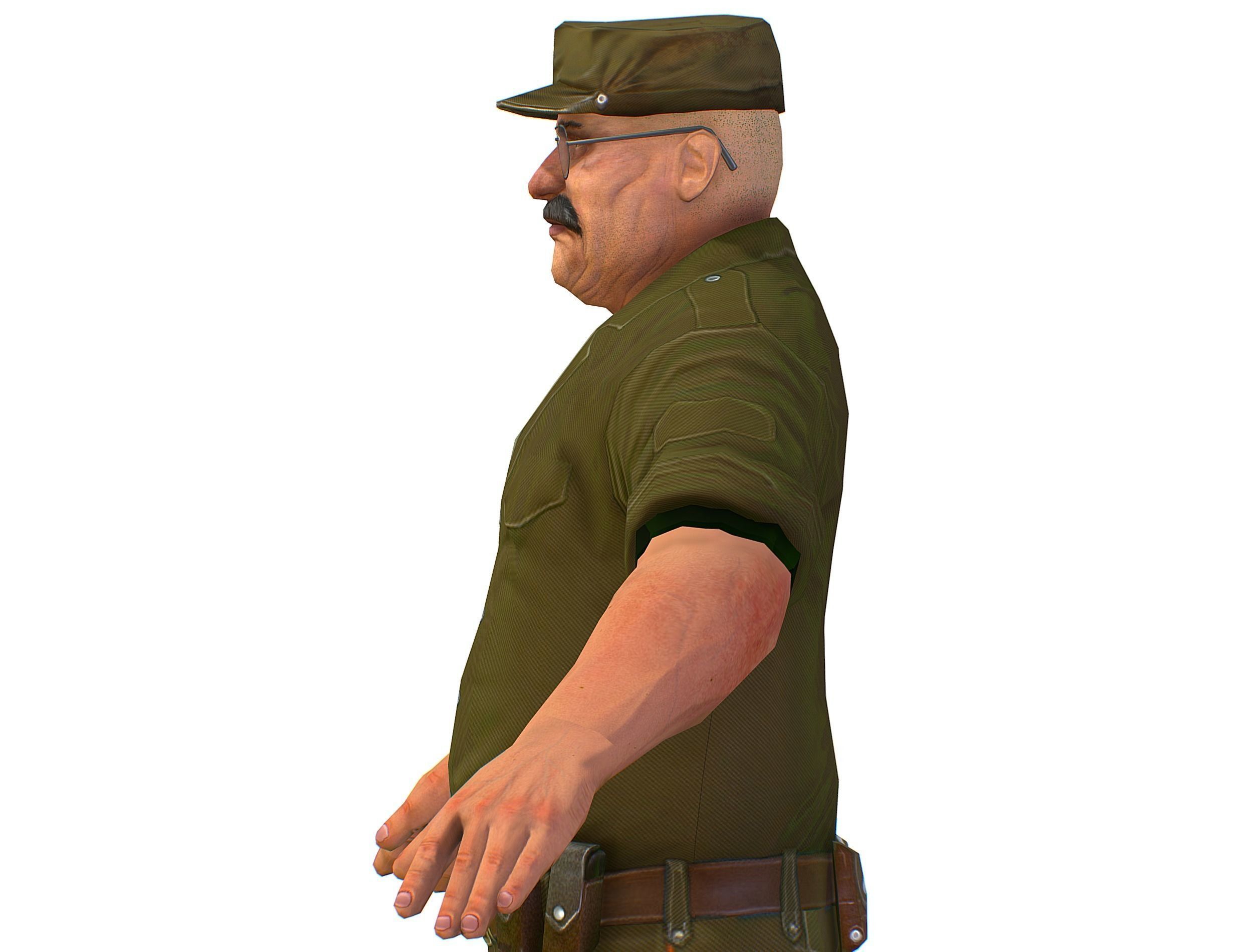 Man Boss Worker Worker Driver Driver Soldier Soldier Low-poly 3D model_35