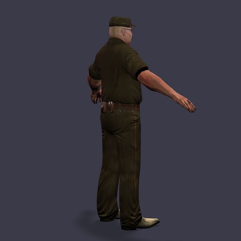 Man Boss Worker Worker Driver Driver Soldier Soldier Low-poly 3D model_54