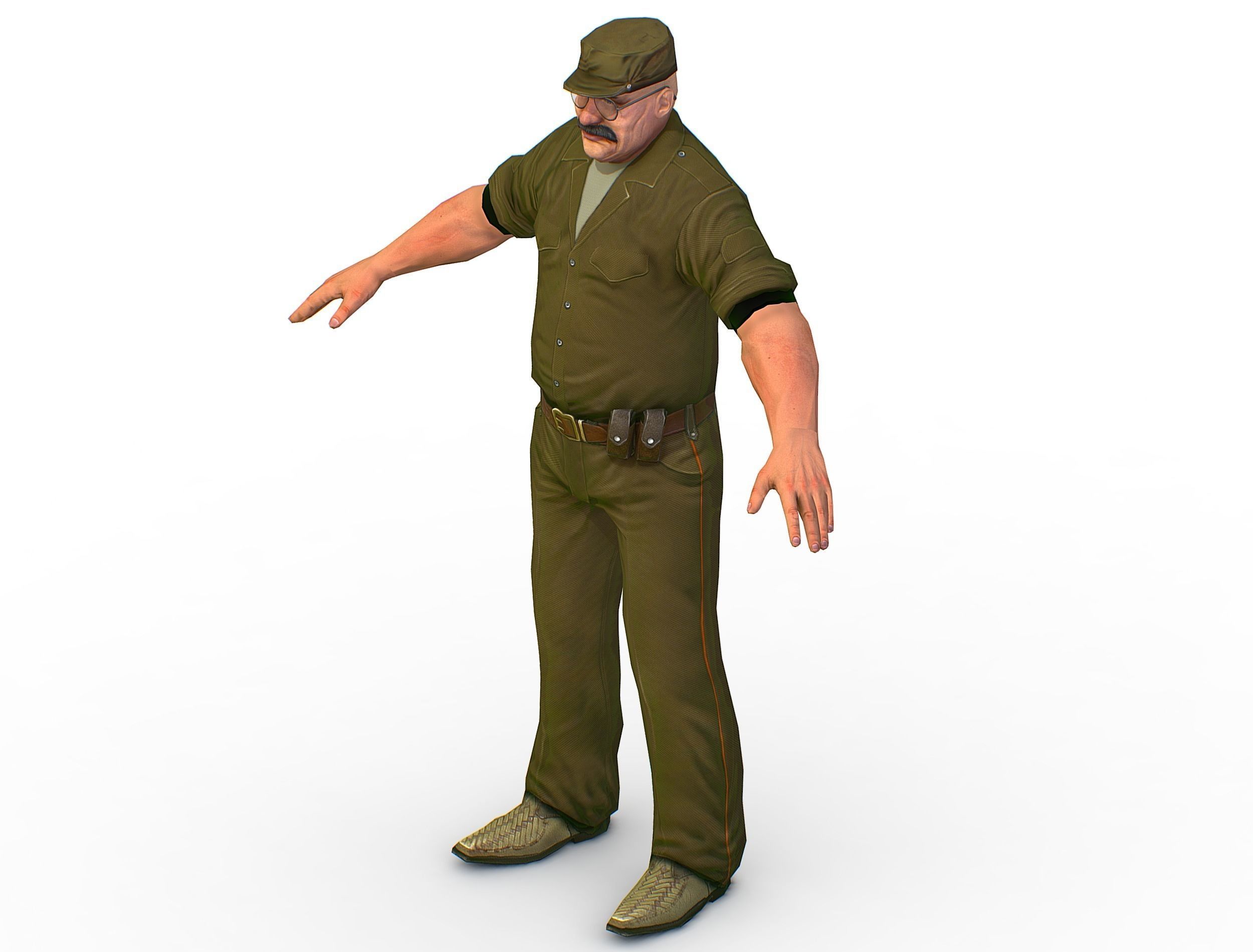 Man Boss Worker Worker Driver Driver Soldier Soldier Low-poly 3D model_40