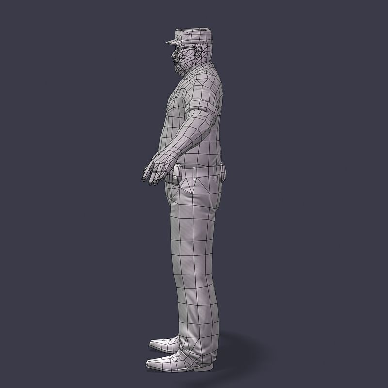 Man Boss Worker Worker Driver Driver Soldier Soldier Low-poly 3D model_58