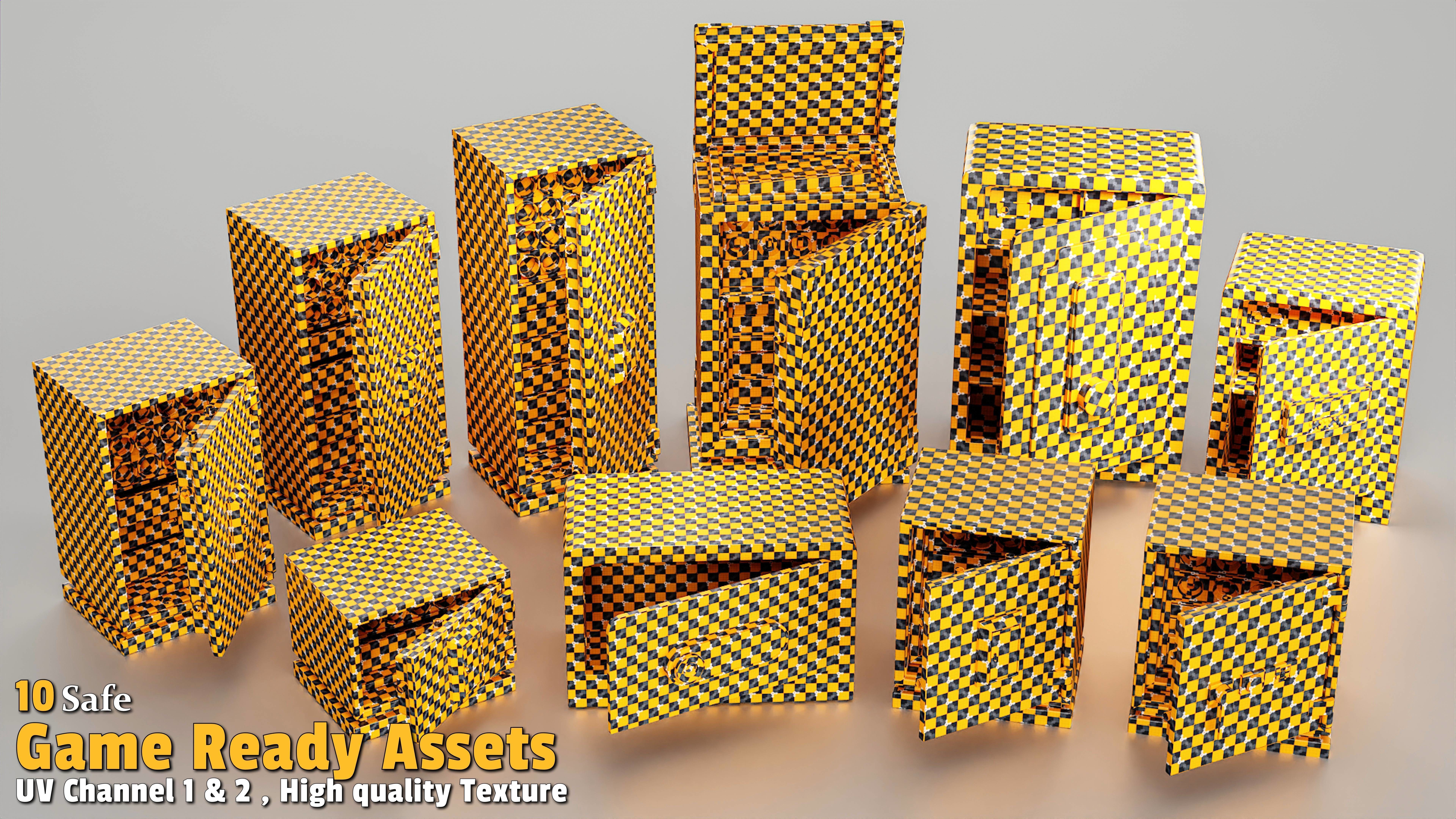 10 Safe Game Asset Low-poly 3D model_3