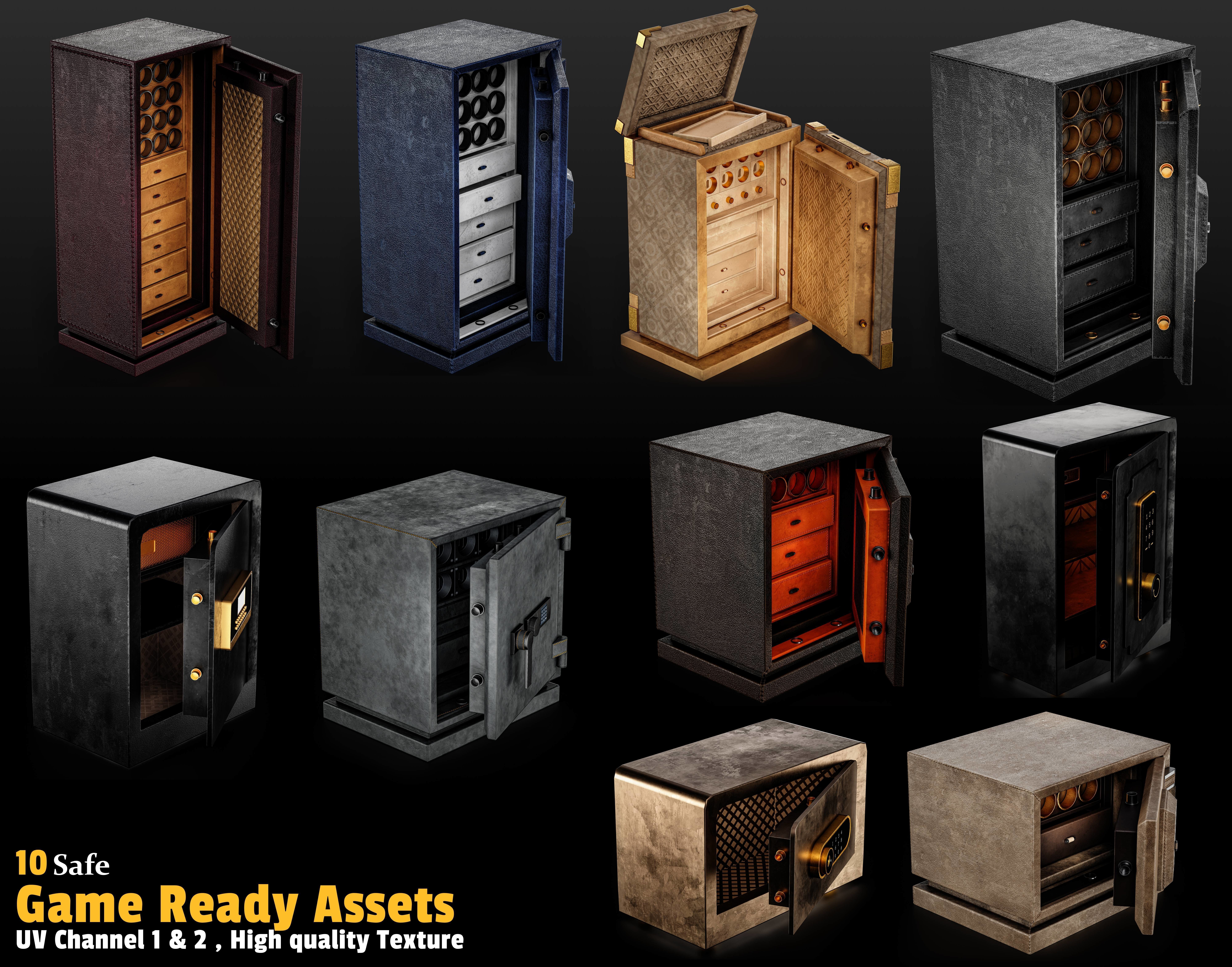 10 Safe Game Asset Low-poly 3D model_1