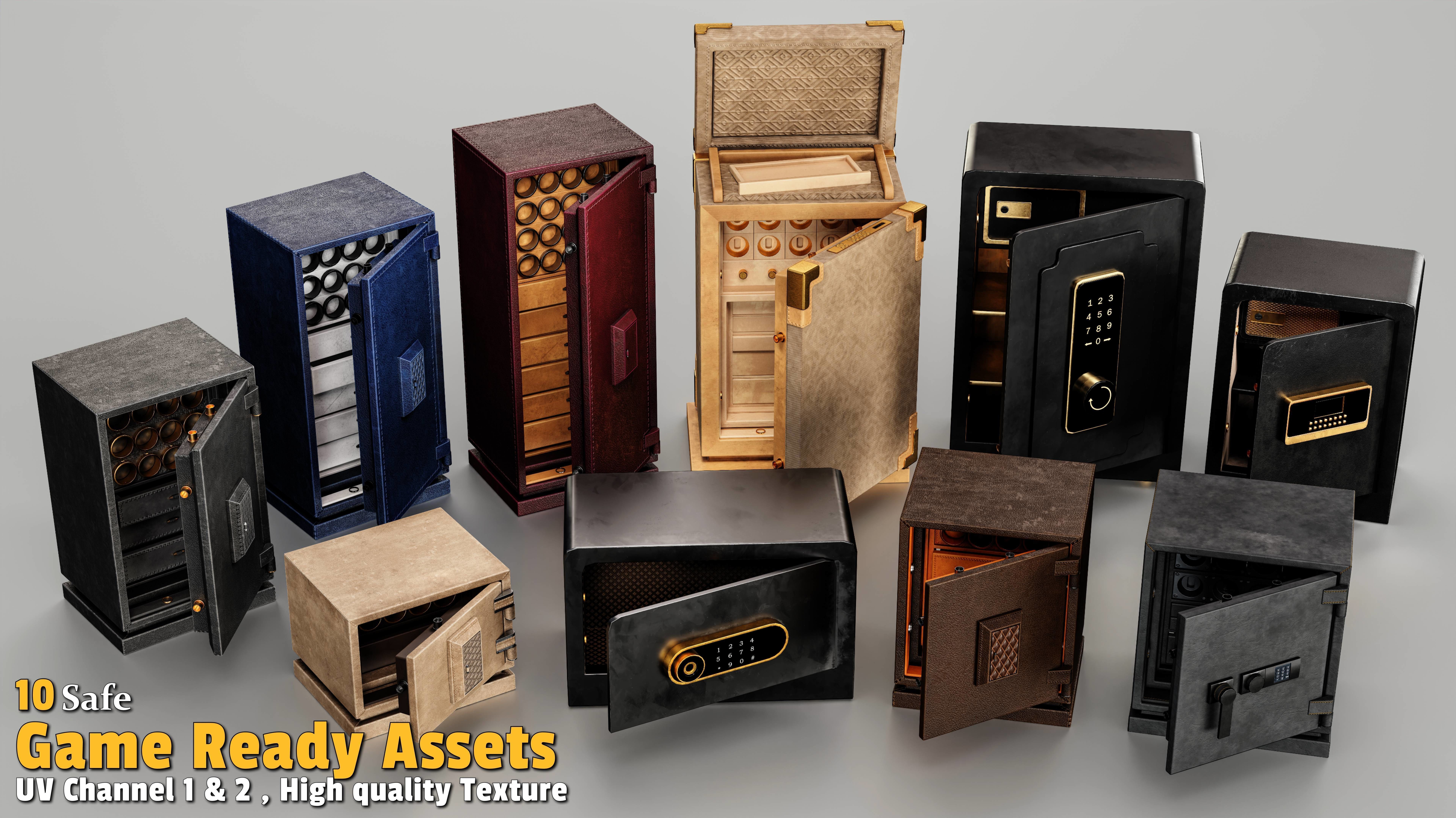 10 Safe Game Asset Low-poly 3D model_2