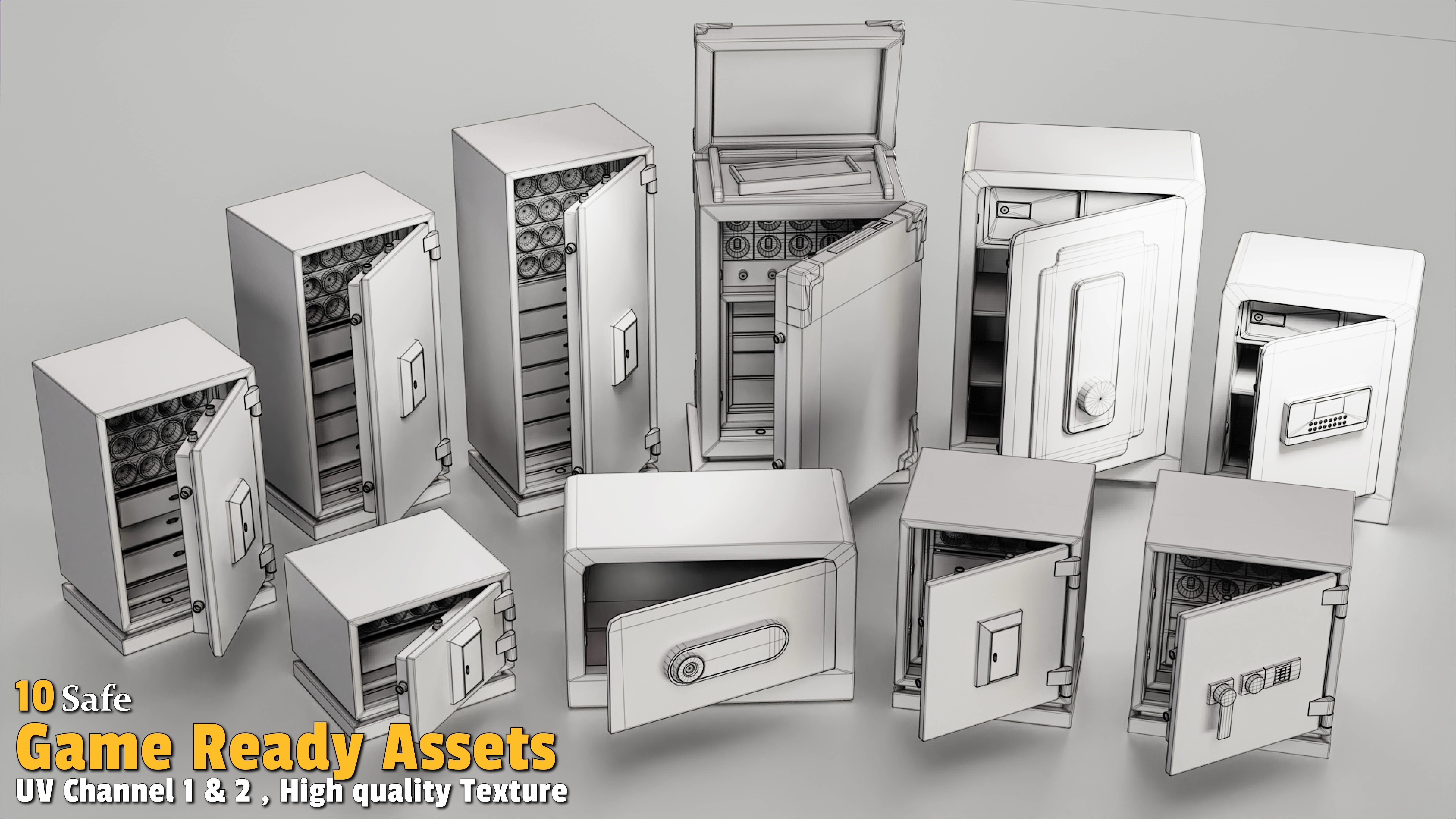 10 Safe Game Asset Low-poly 3D model_4