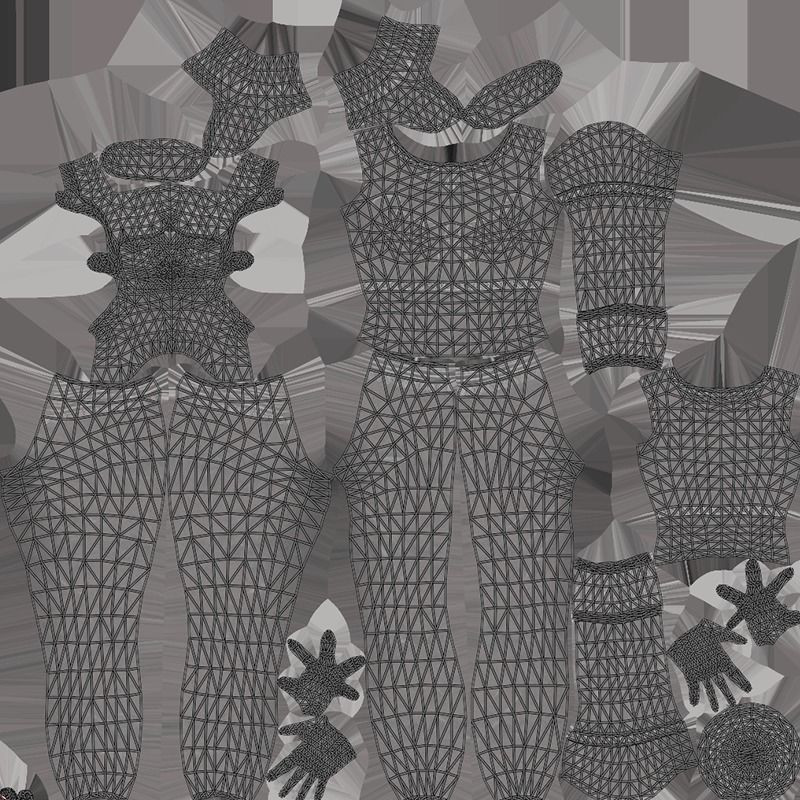 Female Statue with Bowl Low-poly 3D model_22