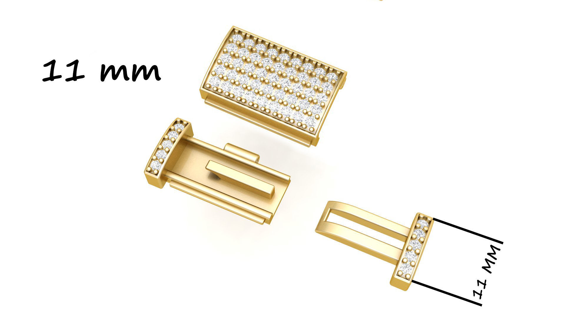 11MM Diamond Bracelet Lock Box Type 2  3D print model_12