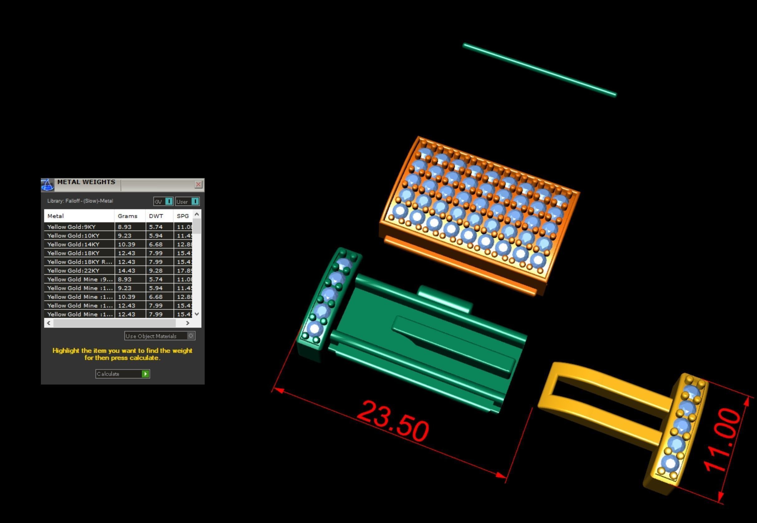 11MM Diamond Bracelet Lock Box Type 2  3D print model_4