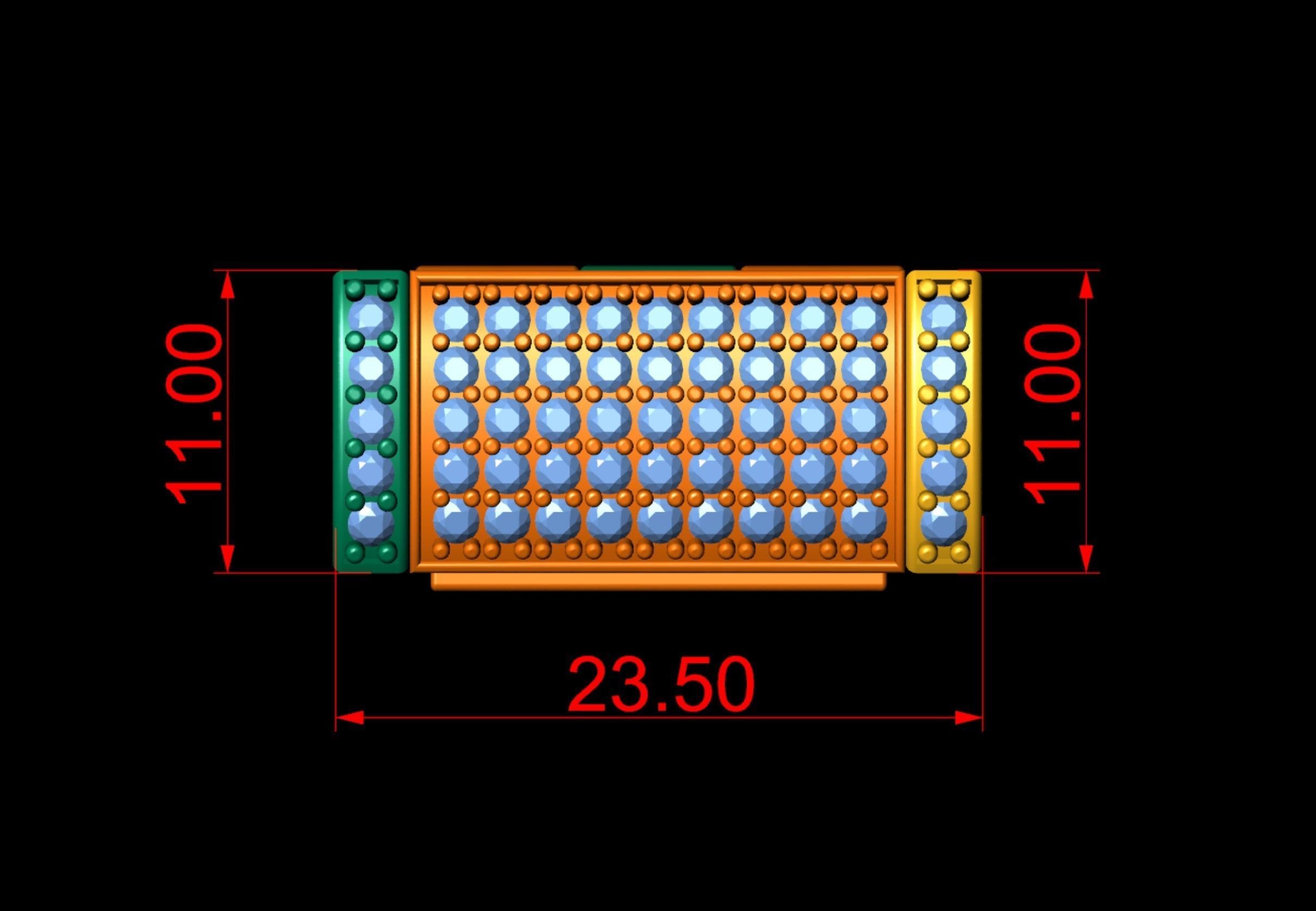 11MM Diamond Bracelet Lock Box Type 2  3D print model_6