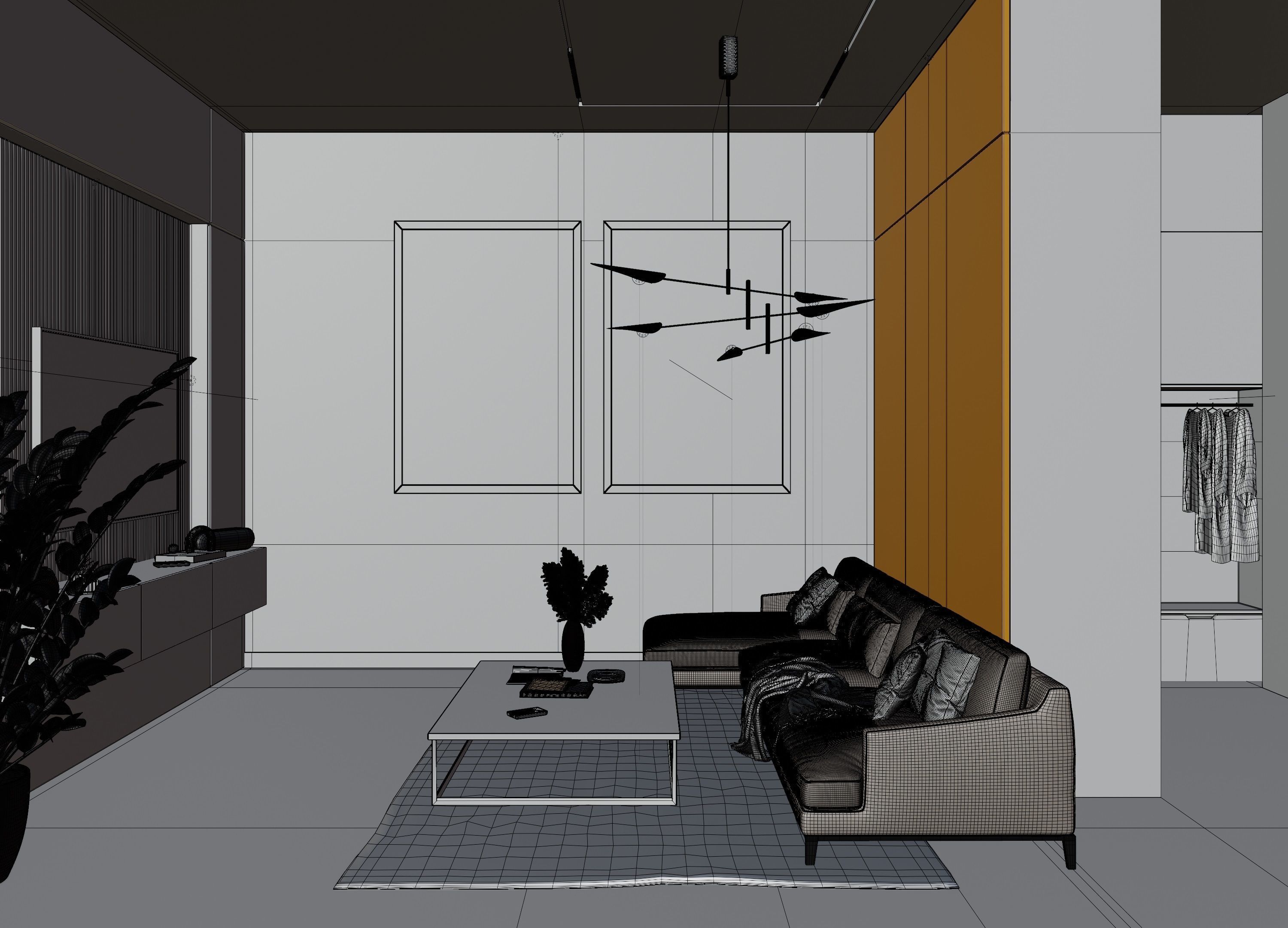 Modern Living Room In Native Blend File By VIZFROMBLENDER Low-poly 3D model_13