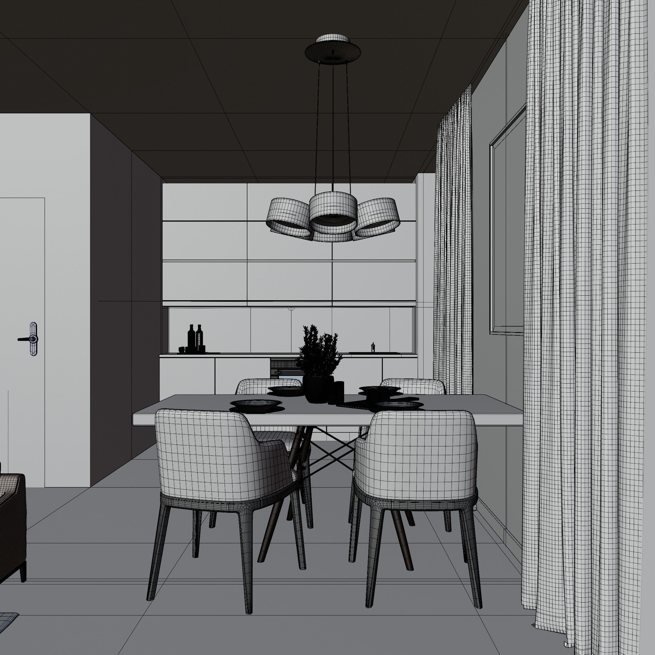 Modern Living Room In Native Blend File By VIZFROMBLENDER Low-poly 3D model_11