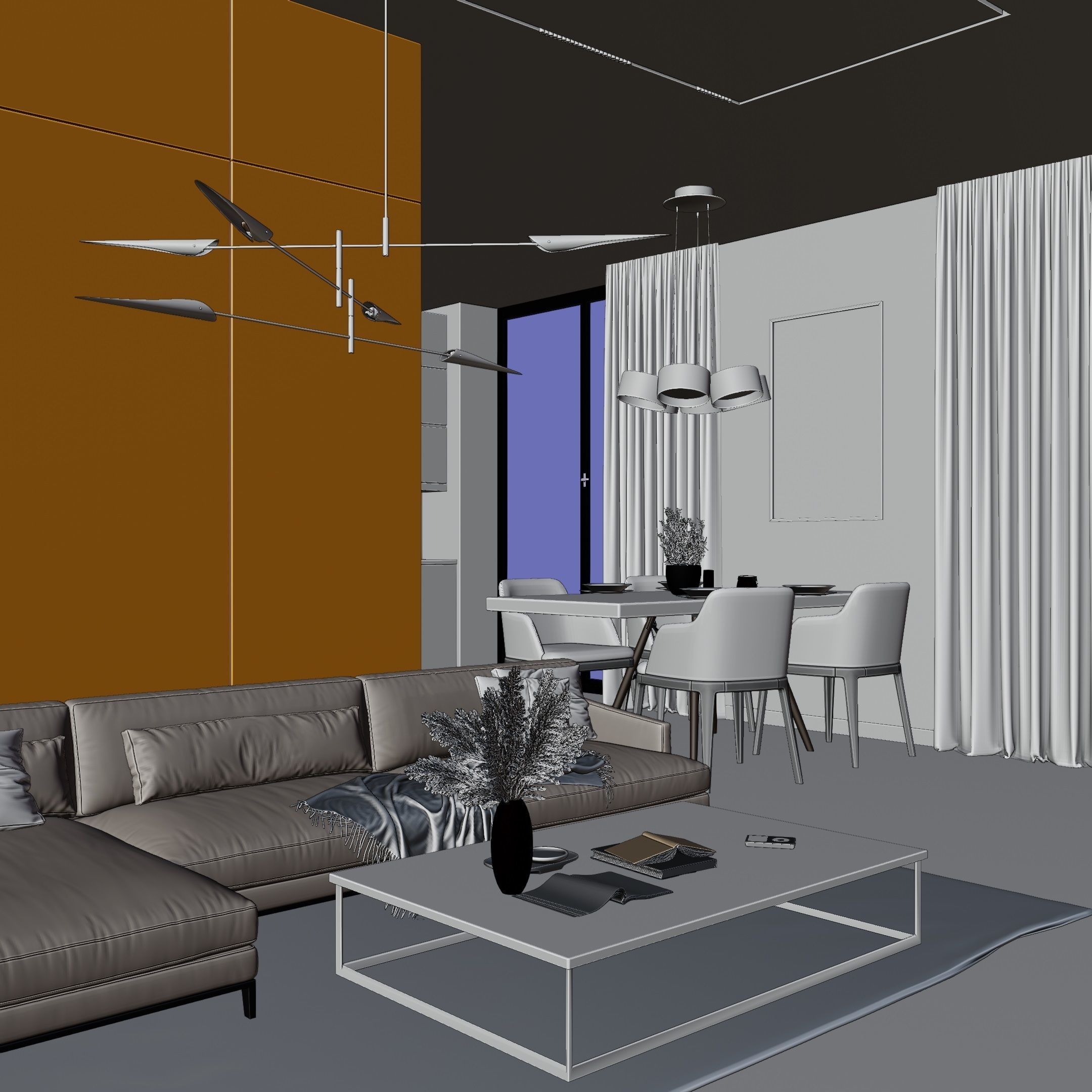 Modern Living Room In Native Blend File By VIZFROMBLENDER Low-poly 3D model_16
