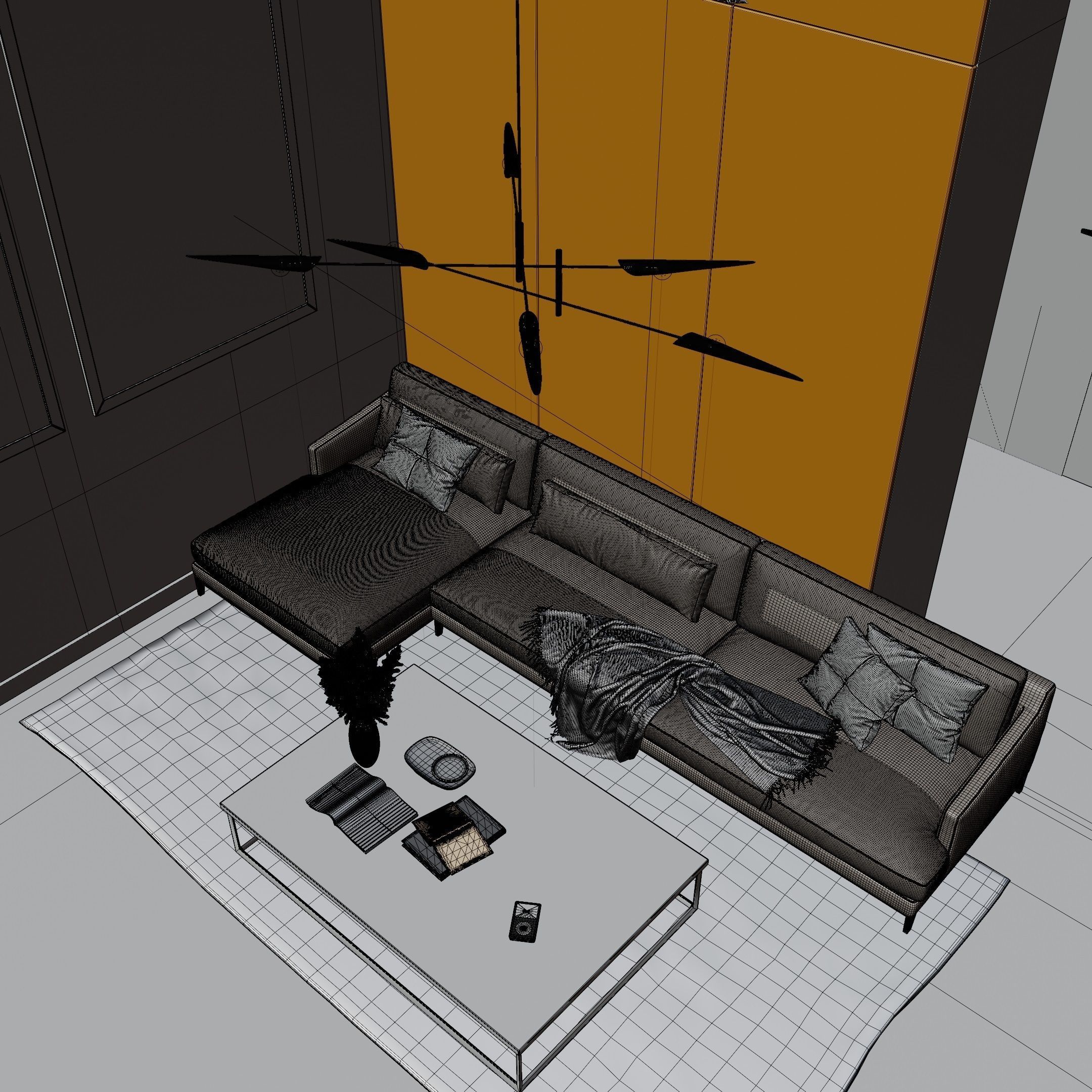 Modern Living Room In Native Blend File By VIZFROMBLENDER Low-poly 3D model_20