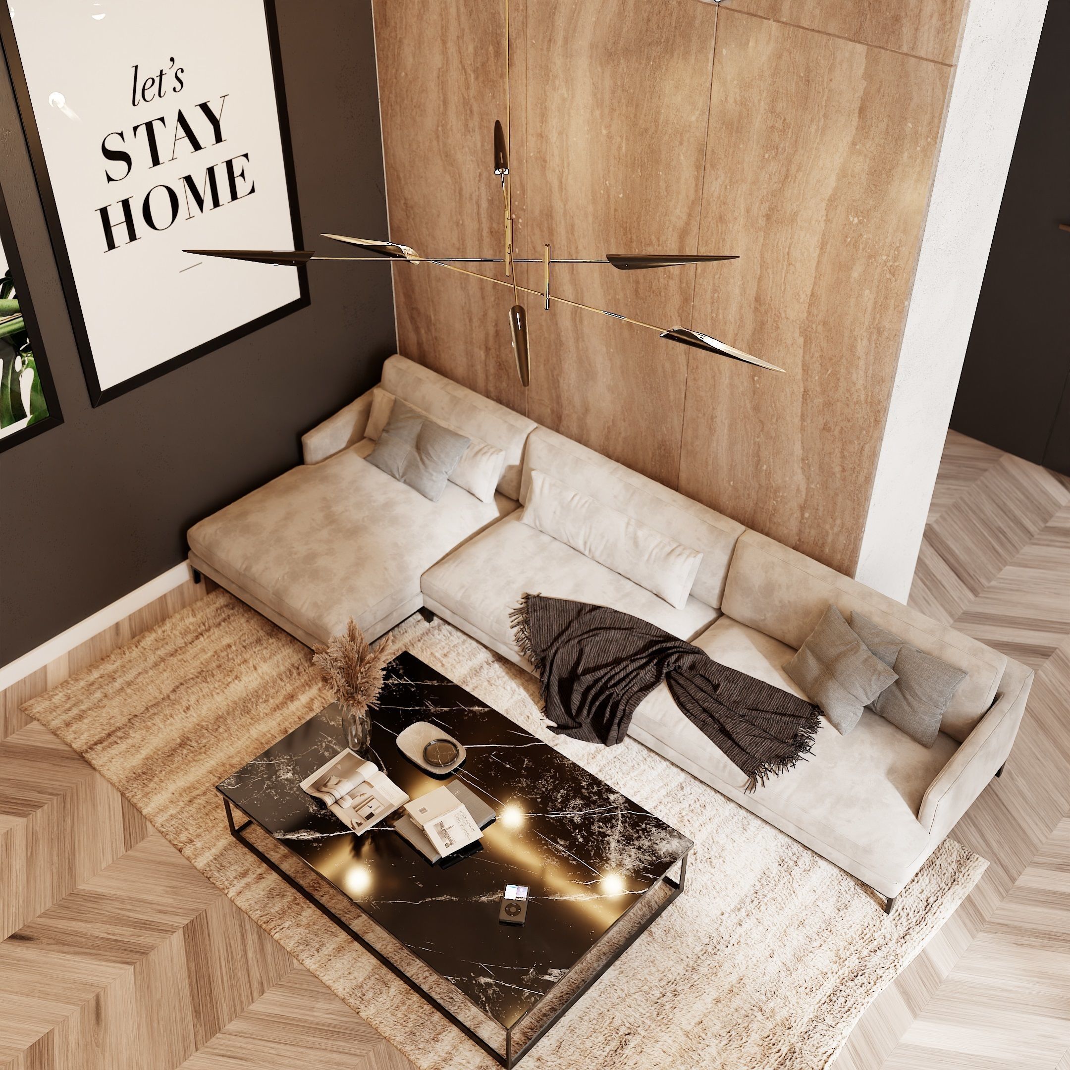 Modern Living Room In Native Blend File By VIZFROMBLENDER Low-poly 3D model_6