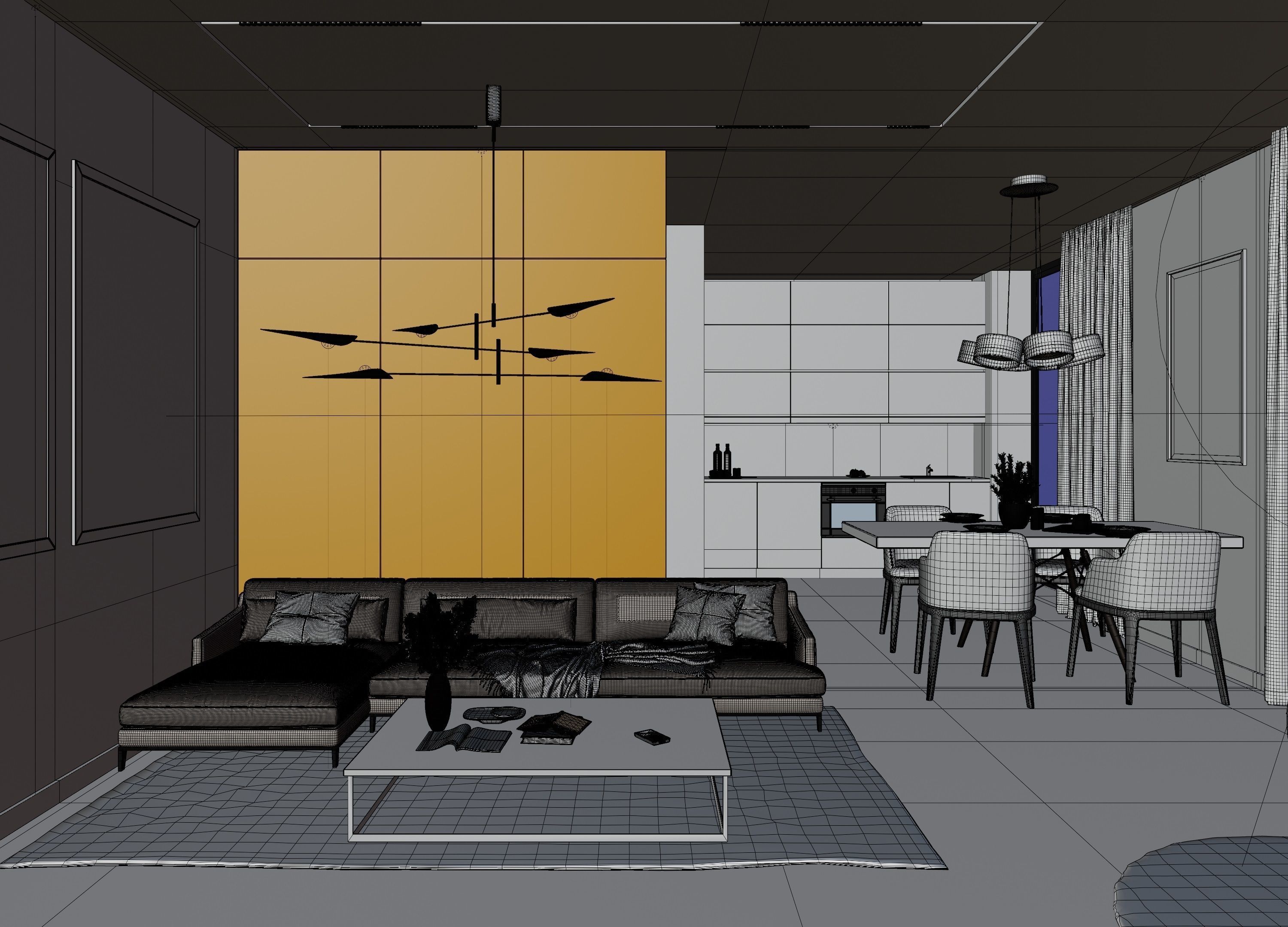 Modern Living Room In Native Blend File By VIZFROMBLENDER Low-poly 3D model_7