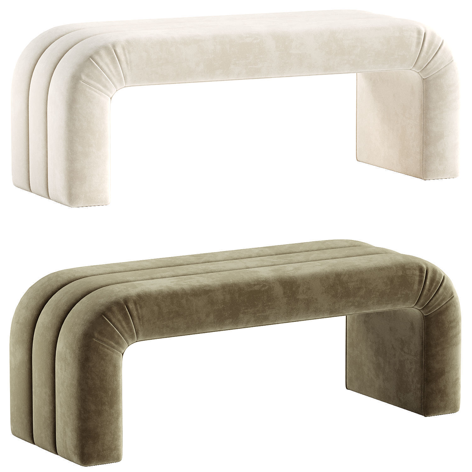 Mercer Horizontal Channeled Bench 3D model_2