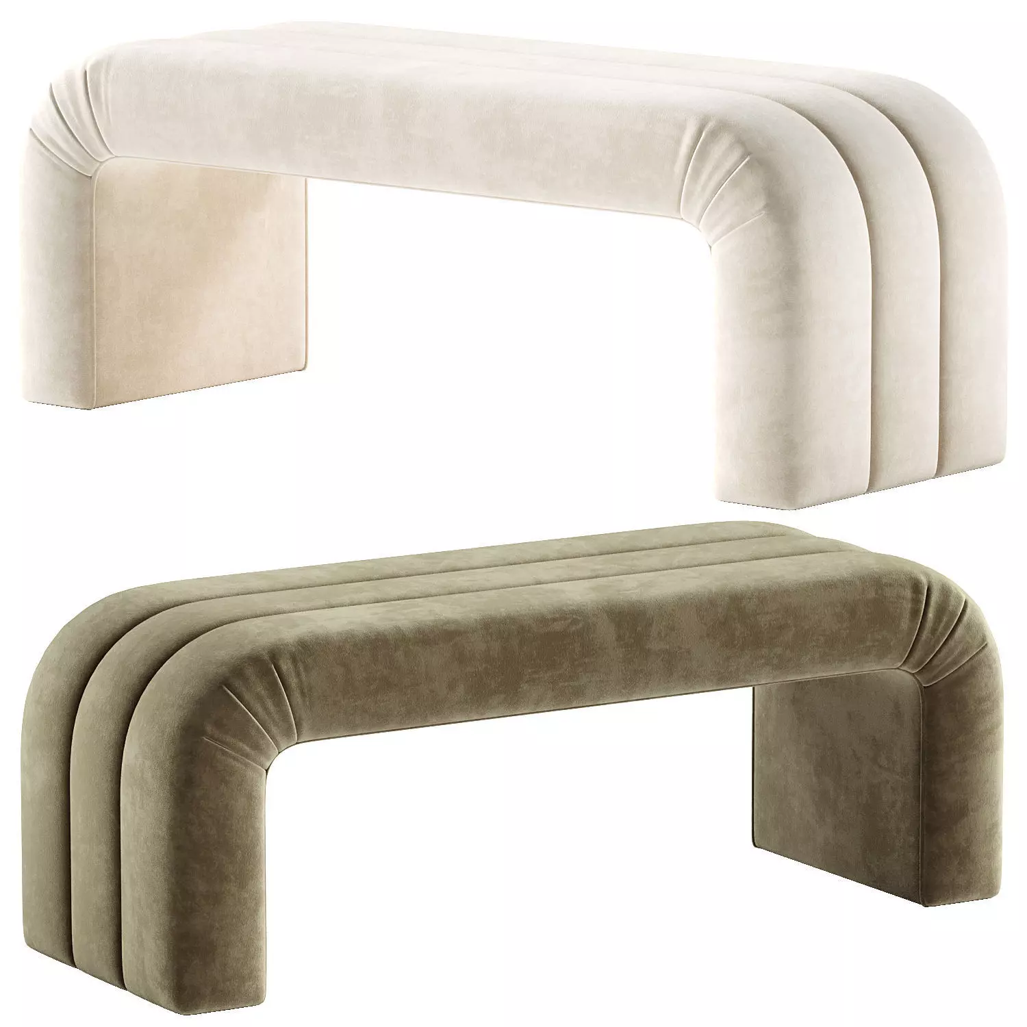 Mercer Horizontal Channeled Bench 3D model_0