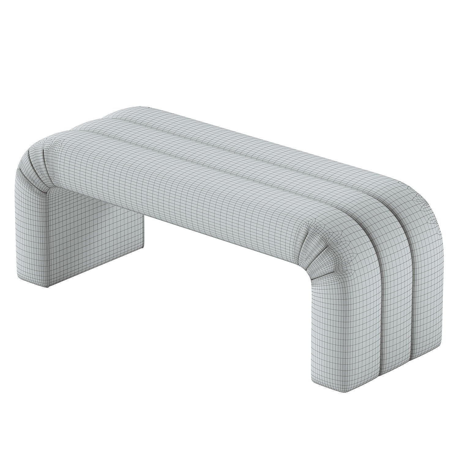 Mercer Horizontal Channeled Bench 3D model_4