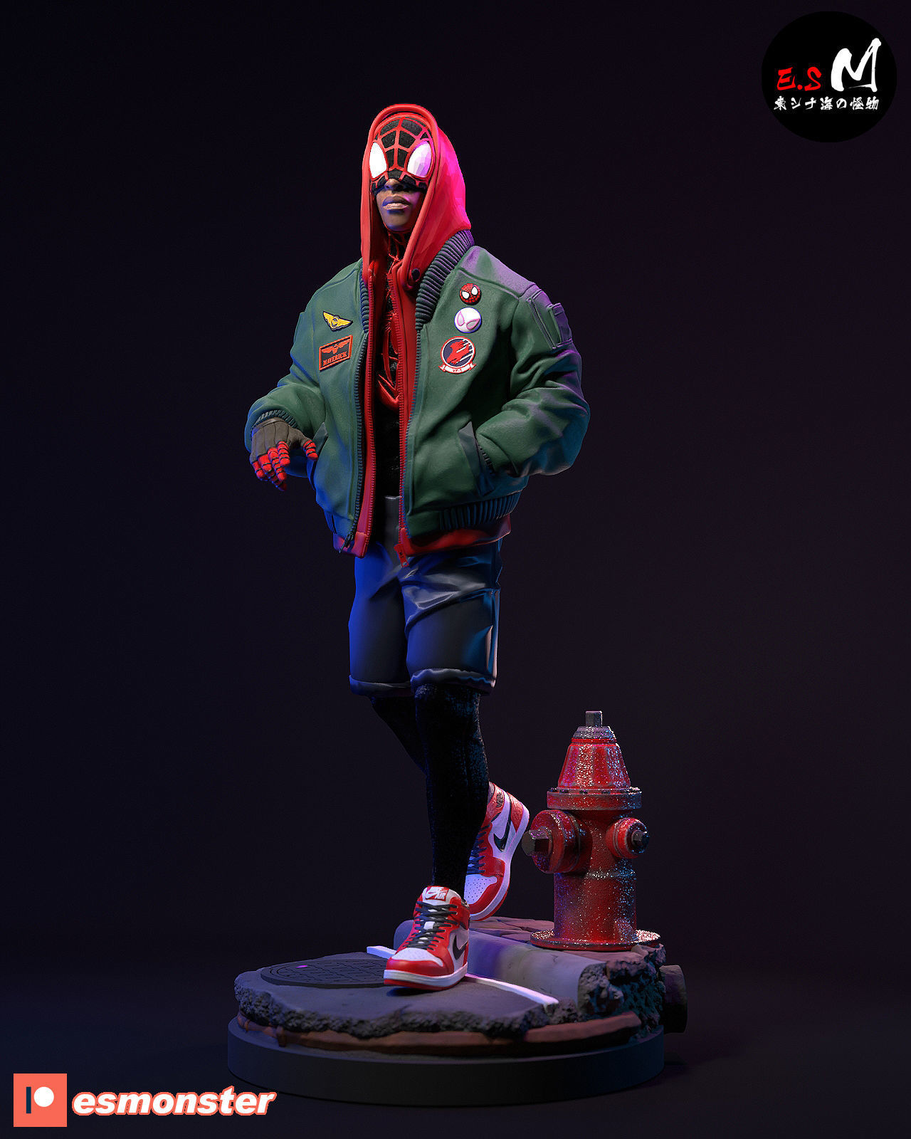 Spiderman Miles Morales CHARACTER BY ESM 3D print model_1