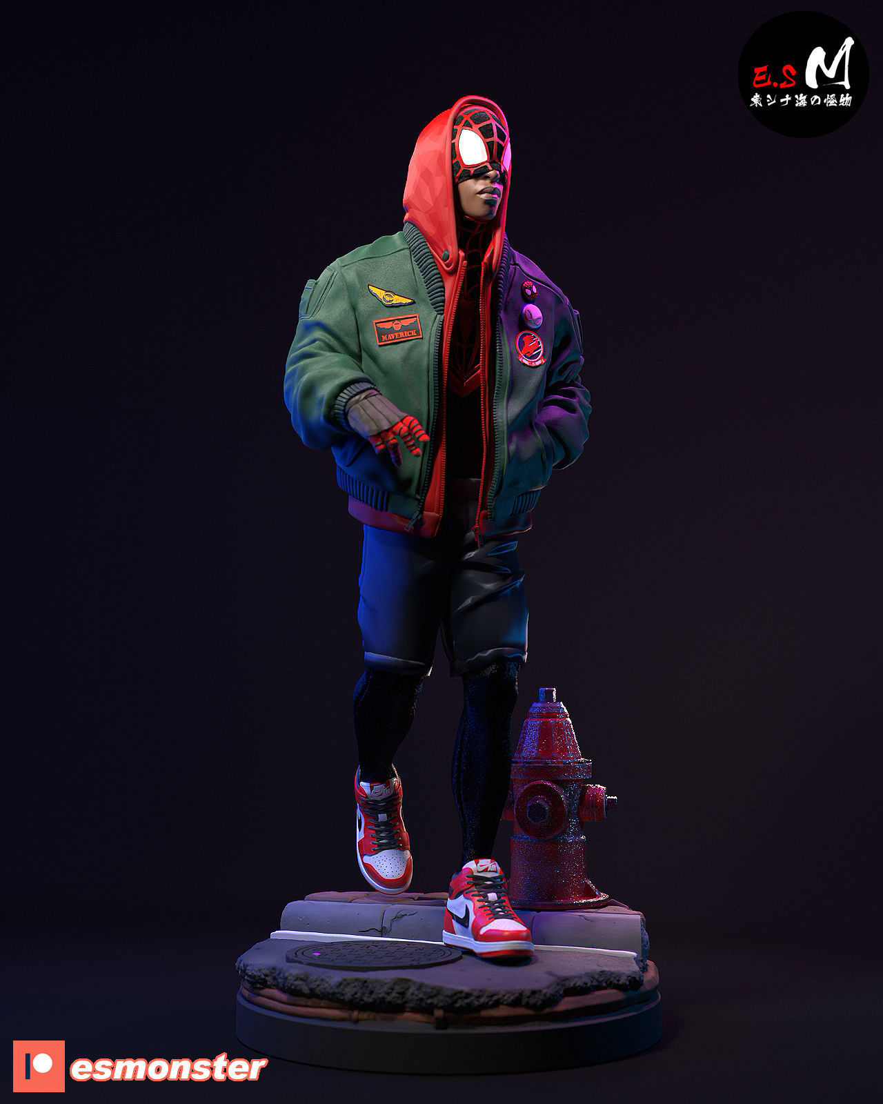 Spiderman Miles Morales CHARACTER BY ESM 3D print model_3