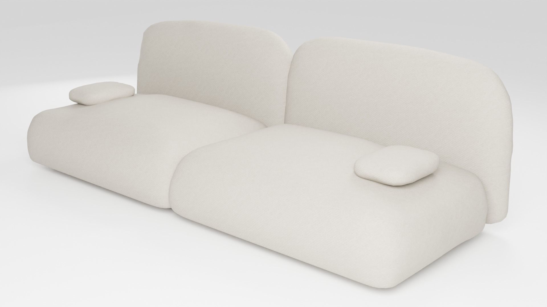 Soft sofa upholstered in pleasant fabric 3D model_4