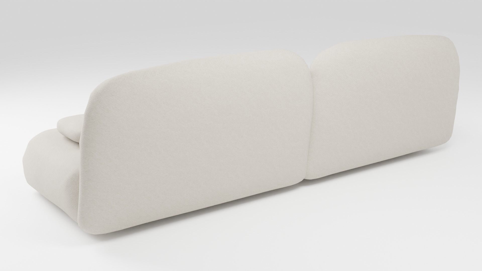 Soft sofa upholstered in pleasant fabric 3D model_3