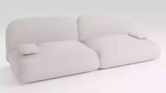 Soft sofa upholstered in pleasant fabric