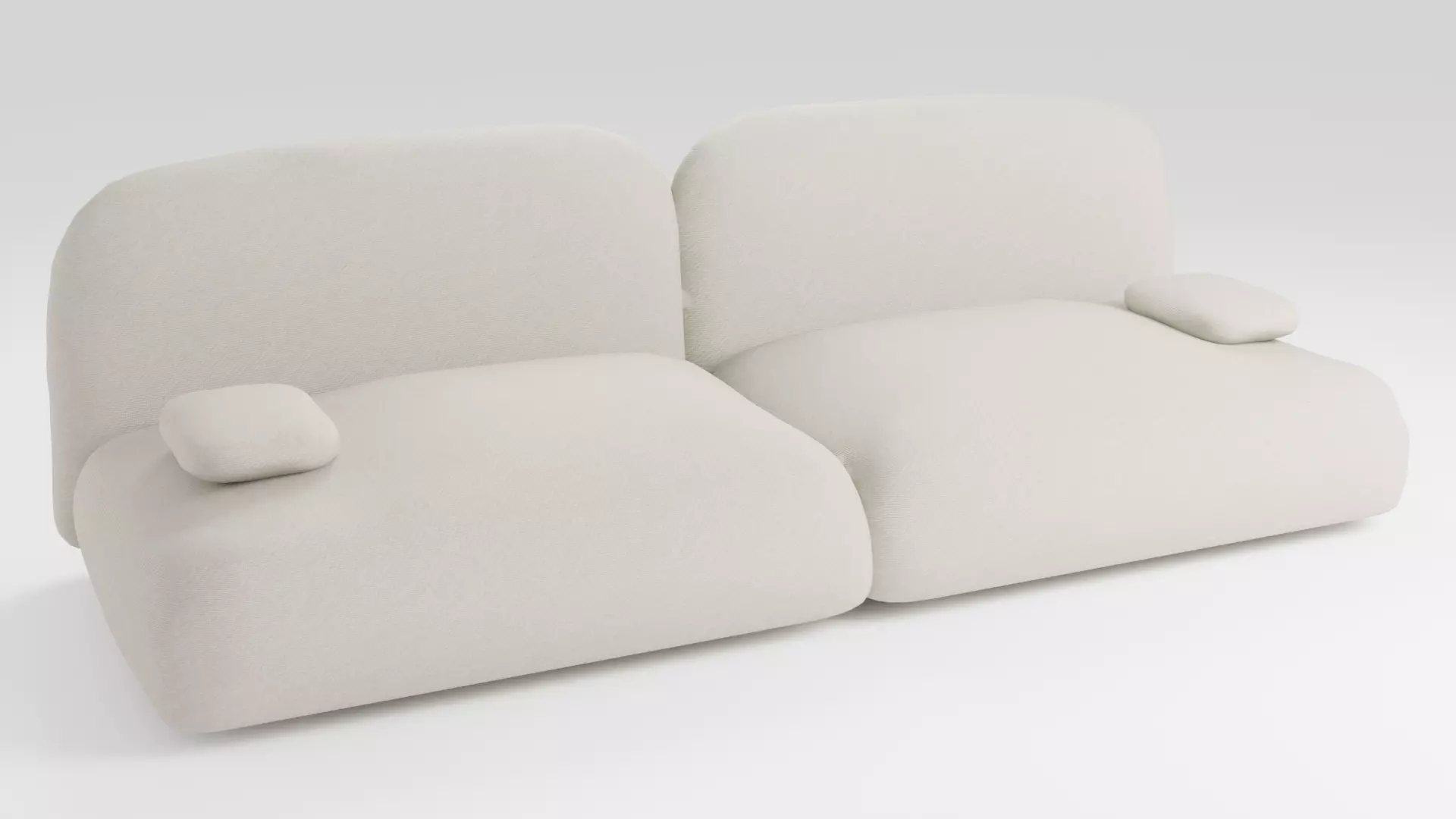 Soft sofa upholstered in pleasant fabric 3D model_0